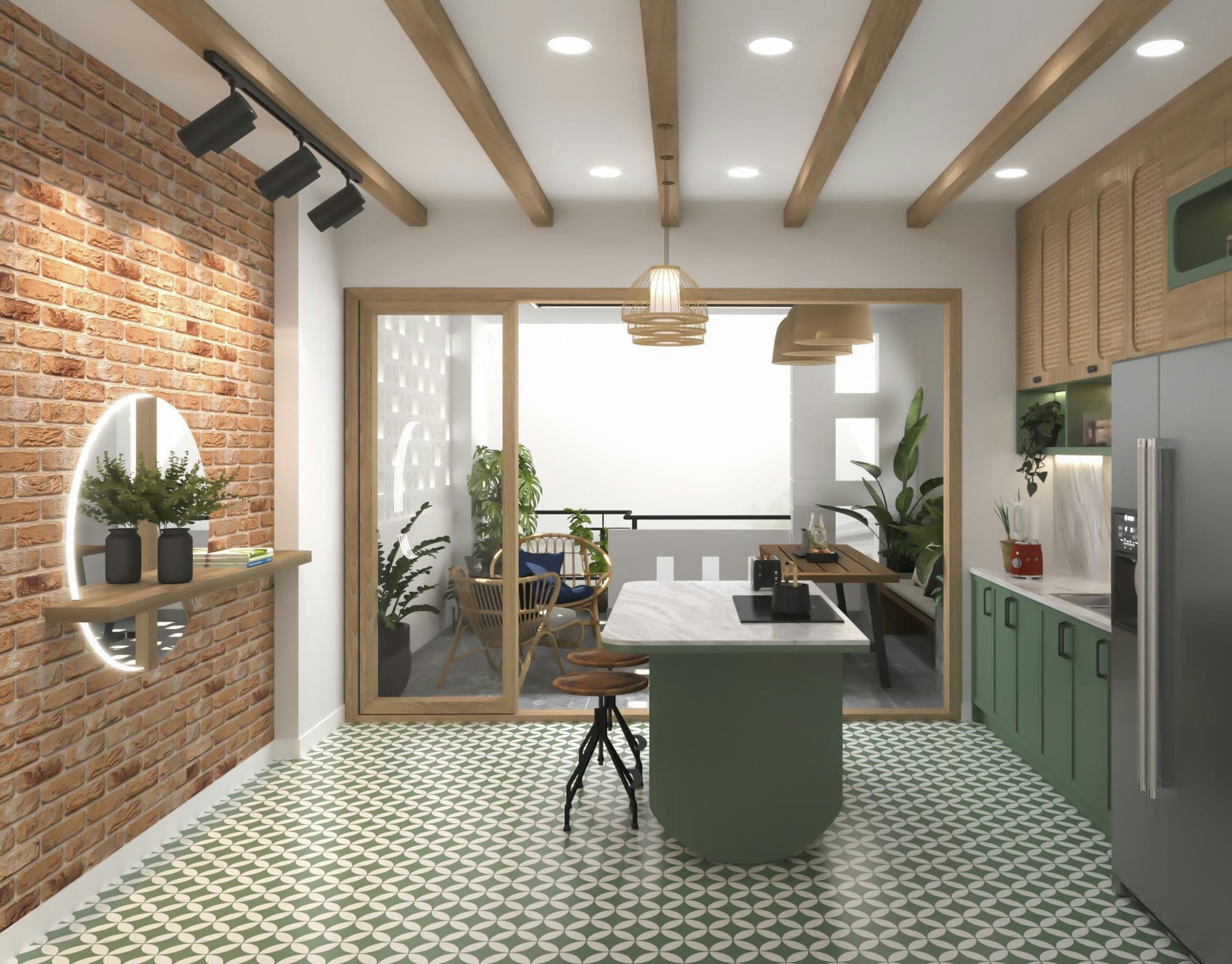 Kitchen 3D Design of Ms. Huong's House | NTDecor