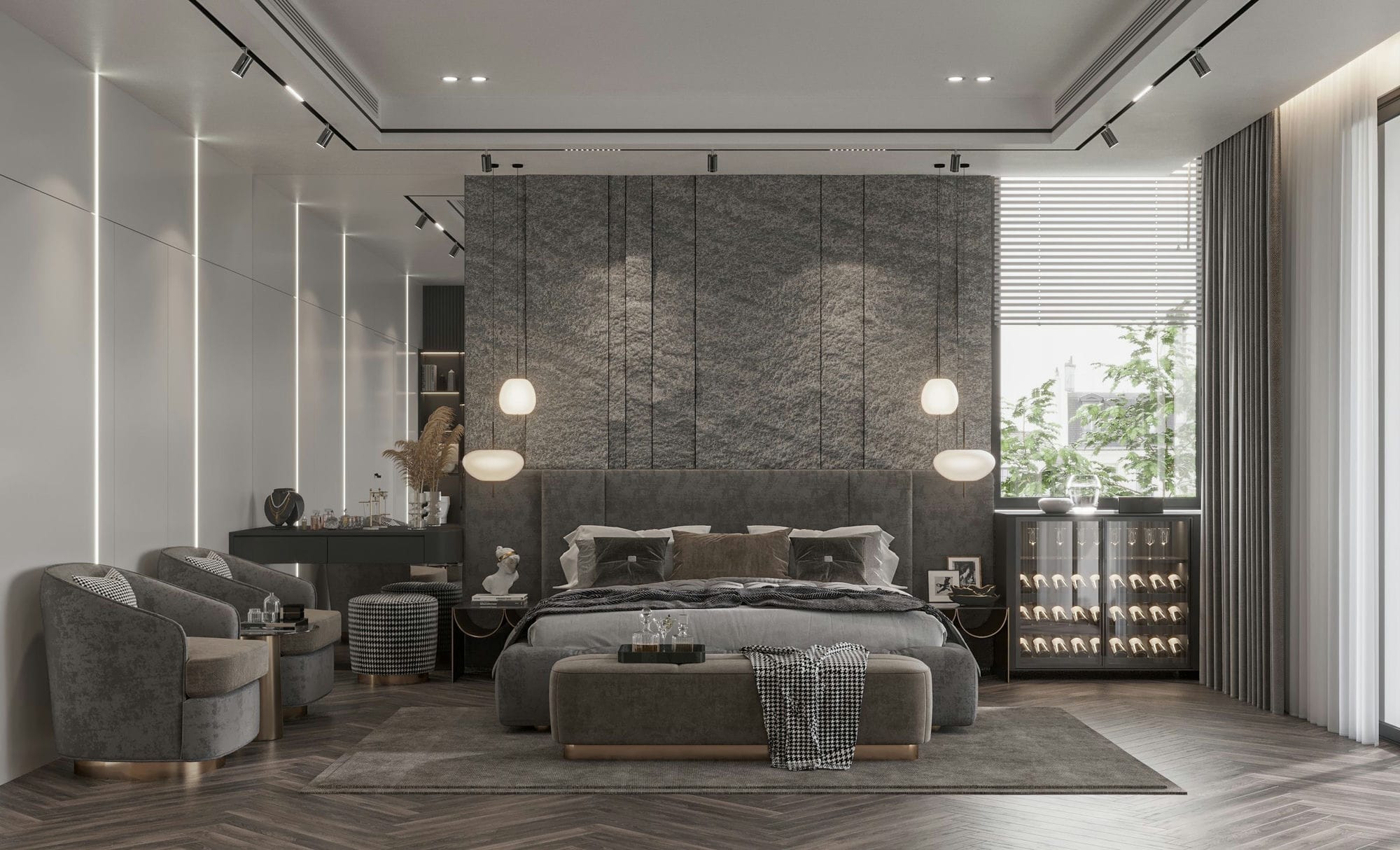 Master Bedroom 3D design of Mr Hien Villa | NTDecor