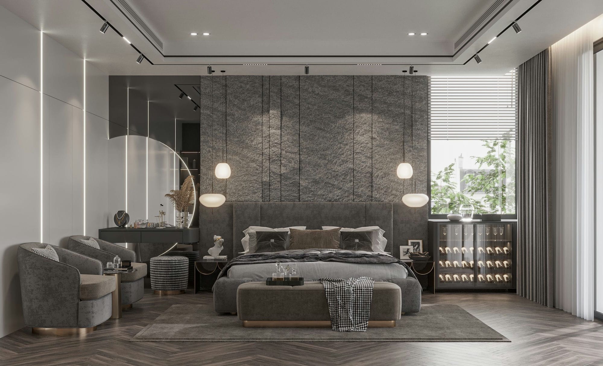 Master Bedroom 3D design of Mr Hien Villa | NTDecor