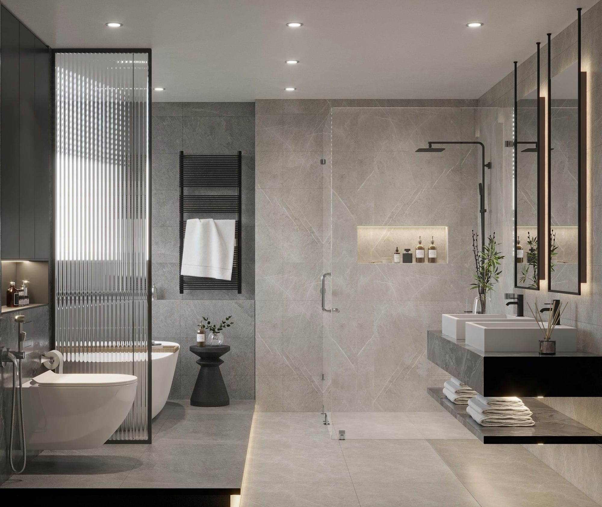Bathroom 3D design of Mr Hien Villa | NTDecor