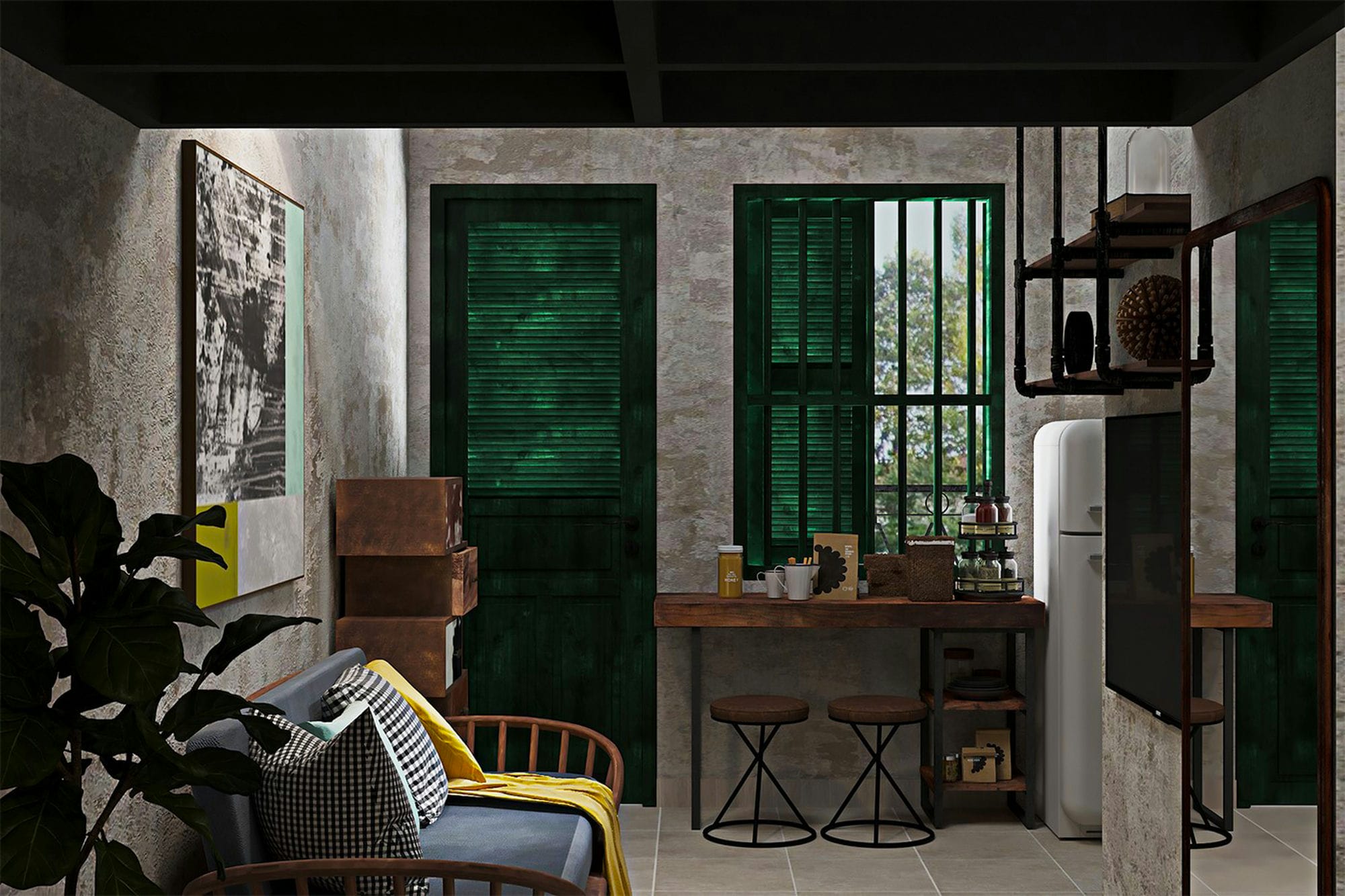 Living room 3D Design of Saigon Homestay | NTDecor
