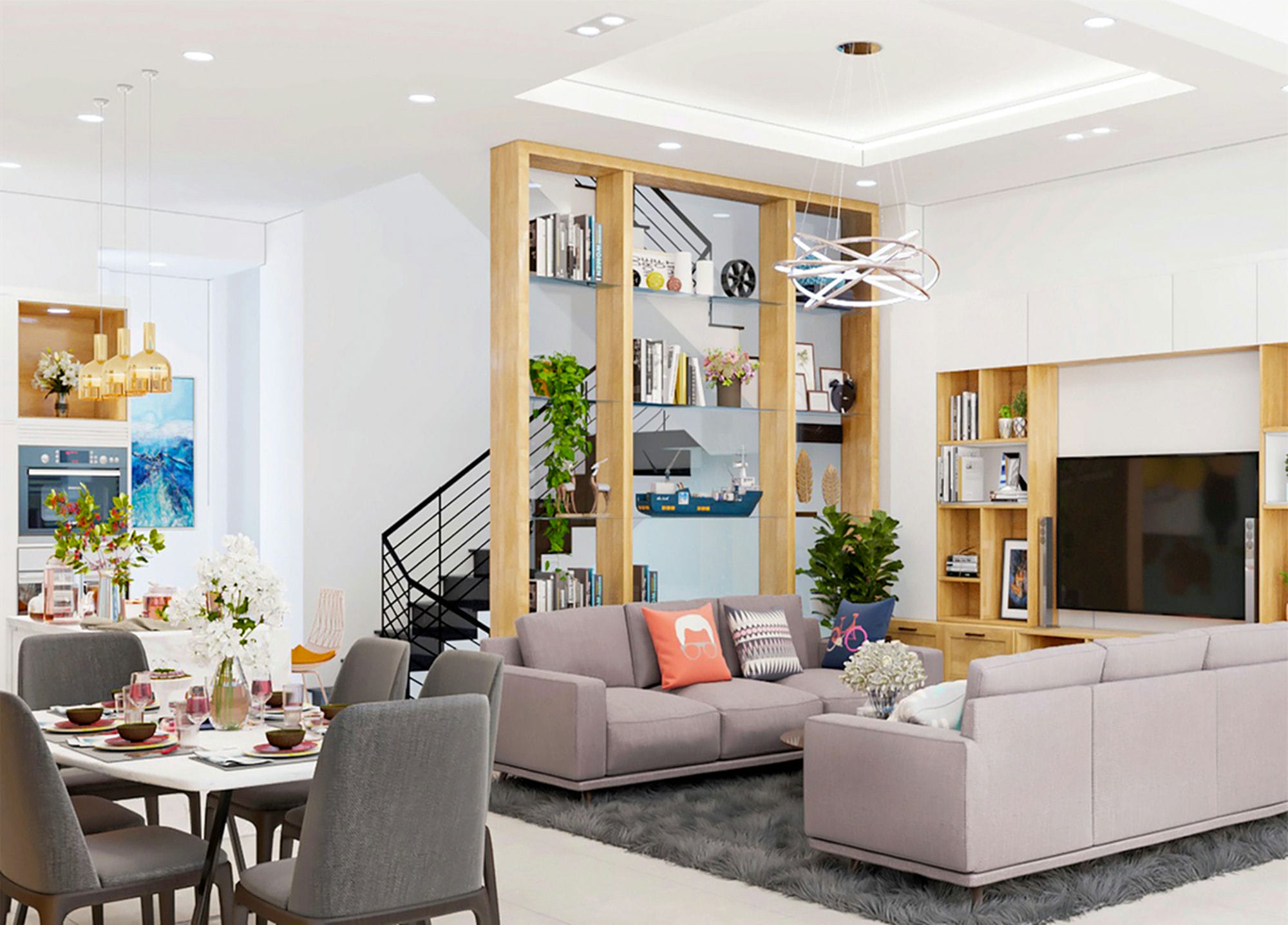 Living Room 3D Design of Ms. Ngoc's House | NTDecor