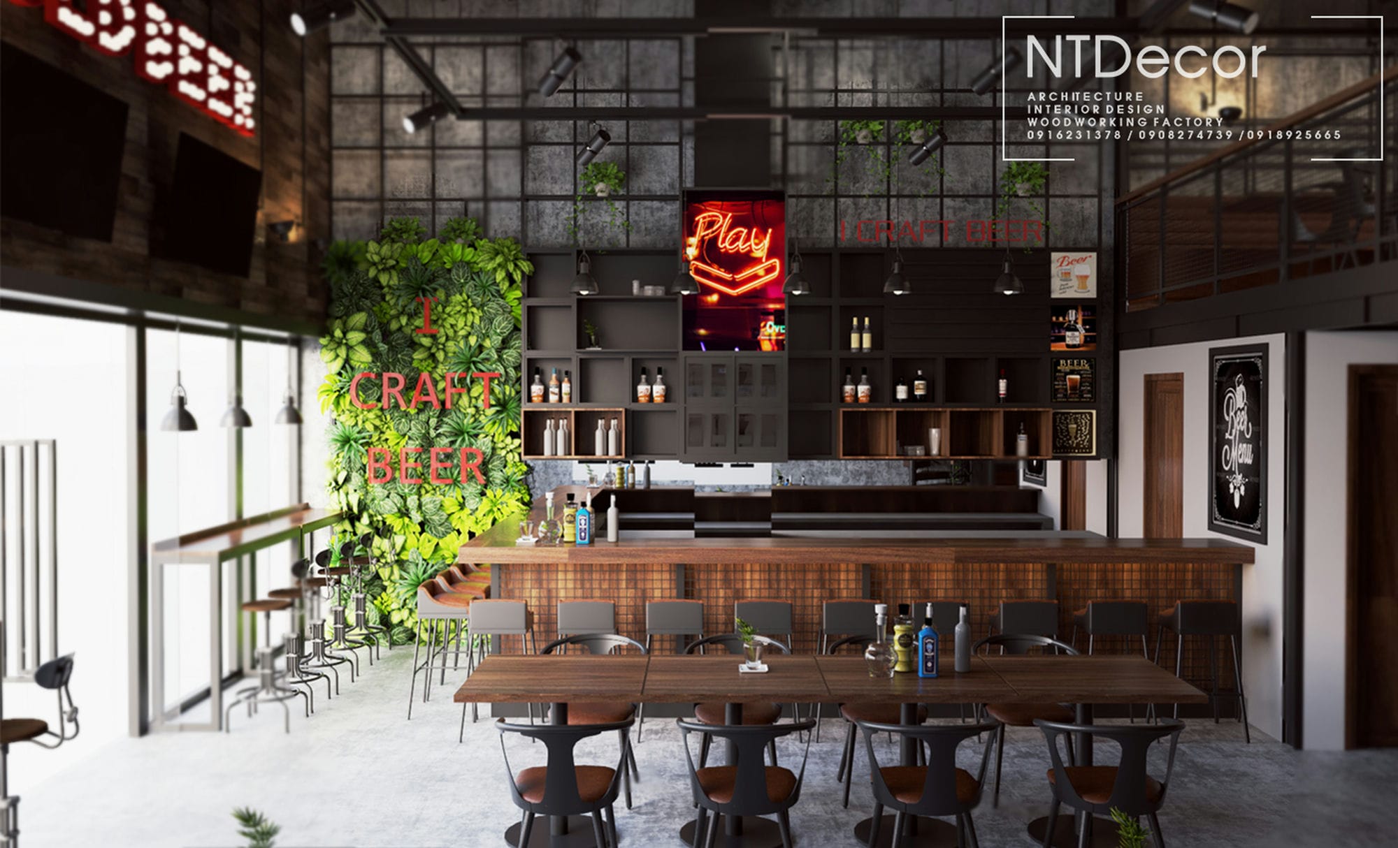 First Floor 3D Design of Beer Factory Restaurant | NTDecor