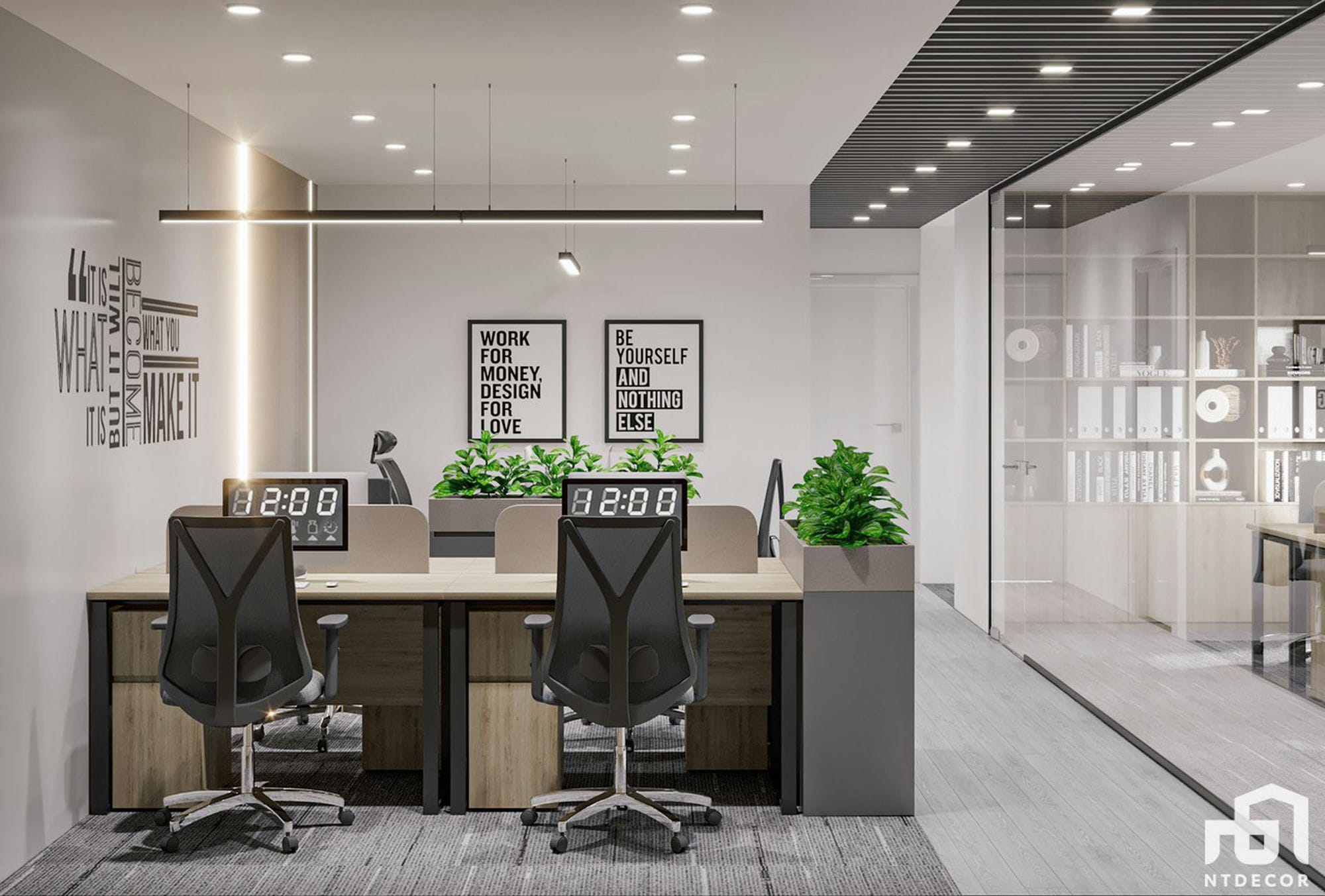 Working Area 3D Design of TVSI Office | NTDecor