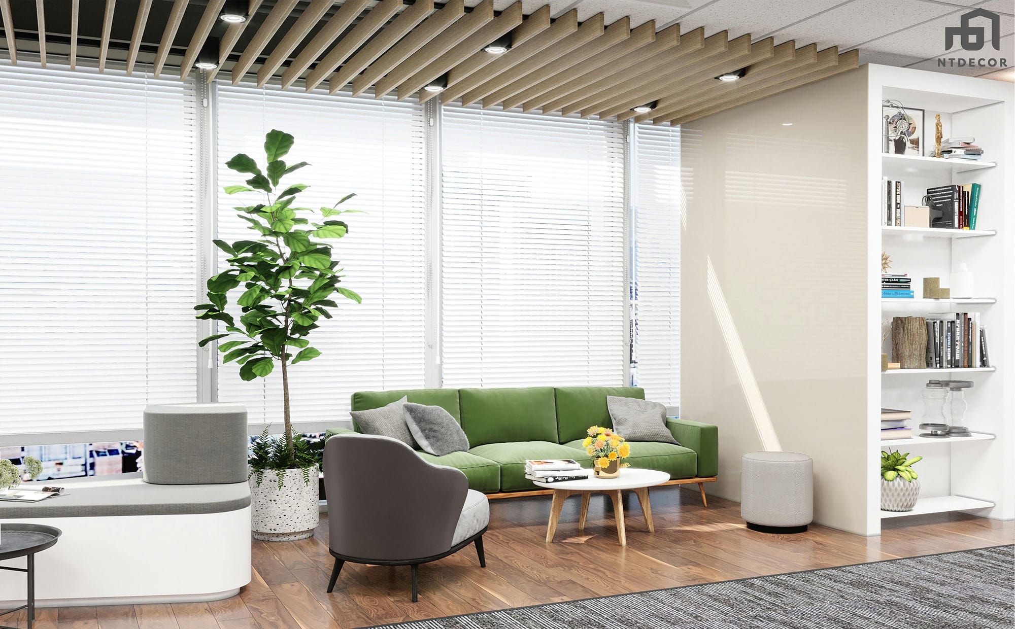 Reception Area 3D Design of Lazada Office | NTDecor