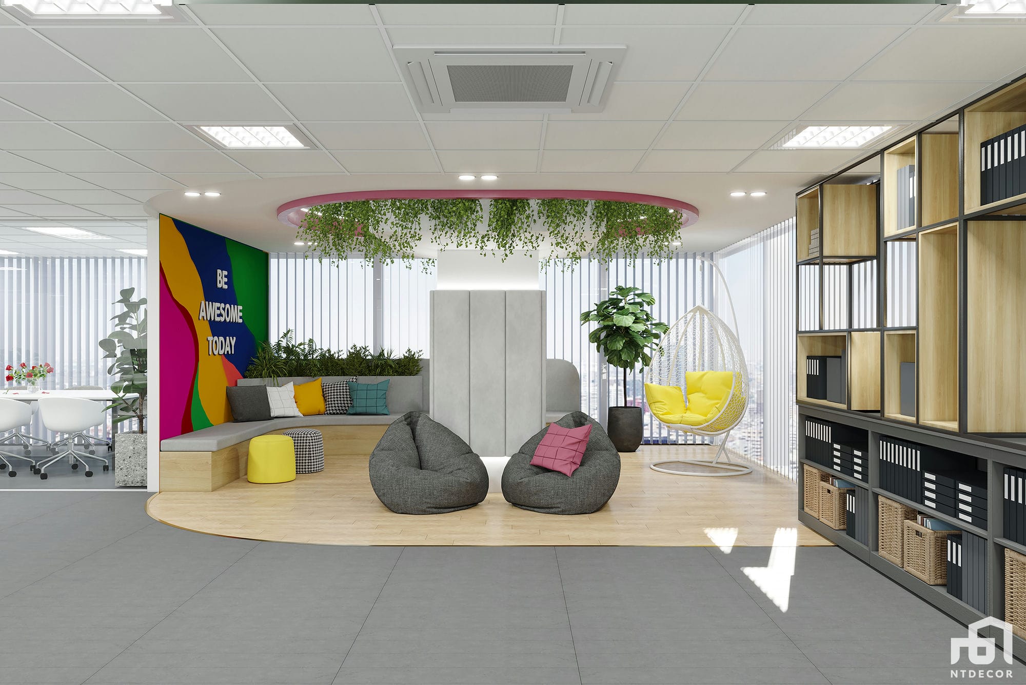 CoWorking Area 3D Design of Melcosa Office | NTDecor