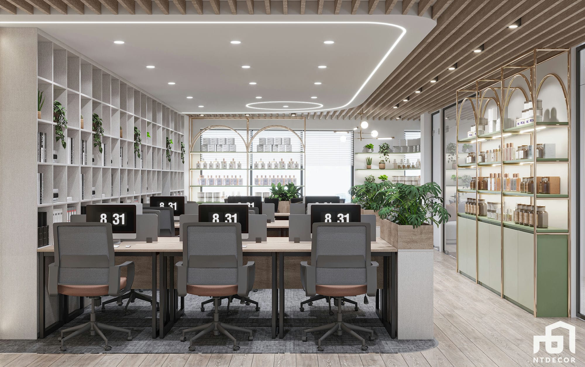 Working Area 3D Design of EBC Office | NTDecor