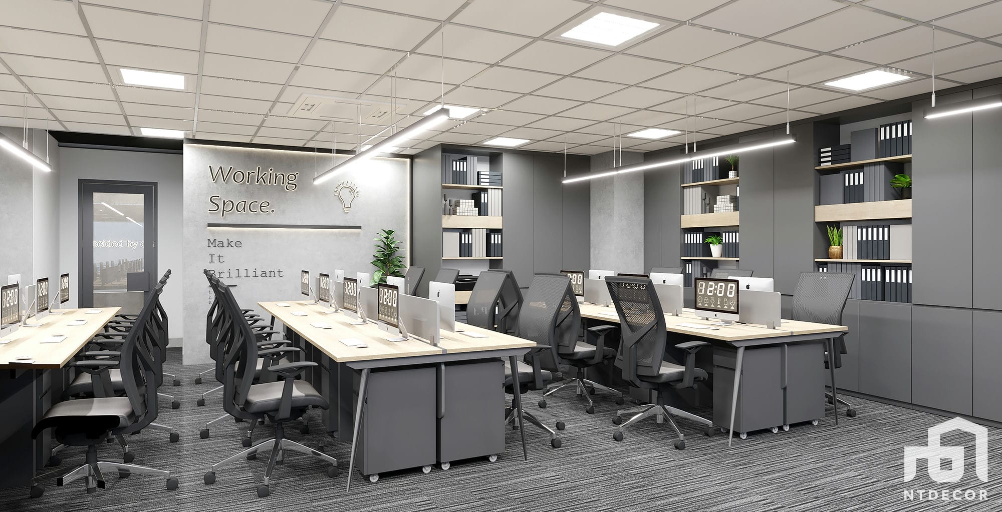 Working Area 3D Design of EG Office | NTDecor