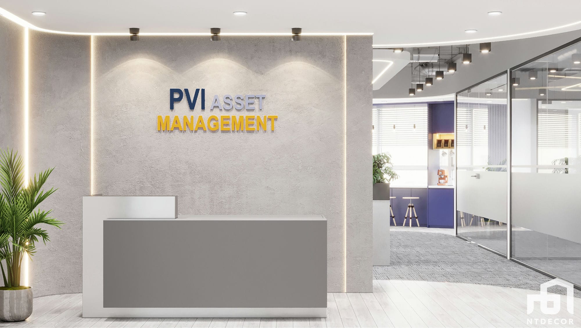 Reception 3D Design of PVI Office | NTDecor