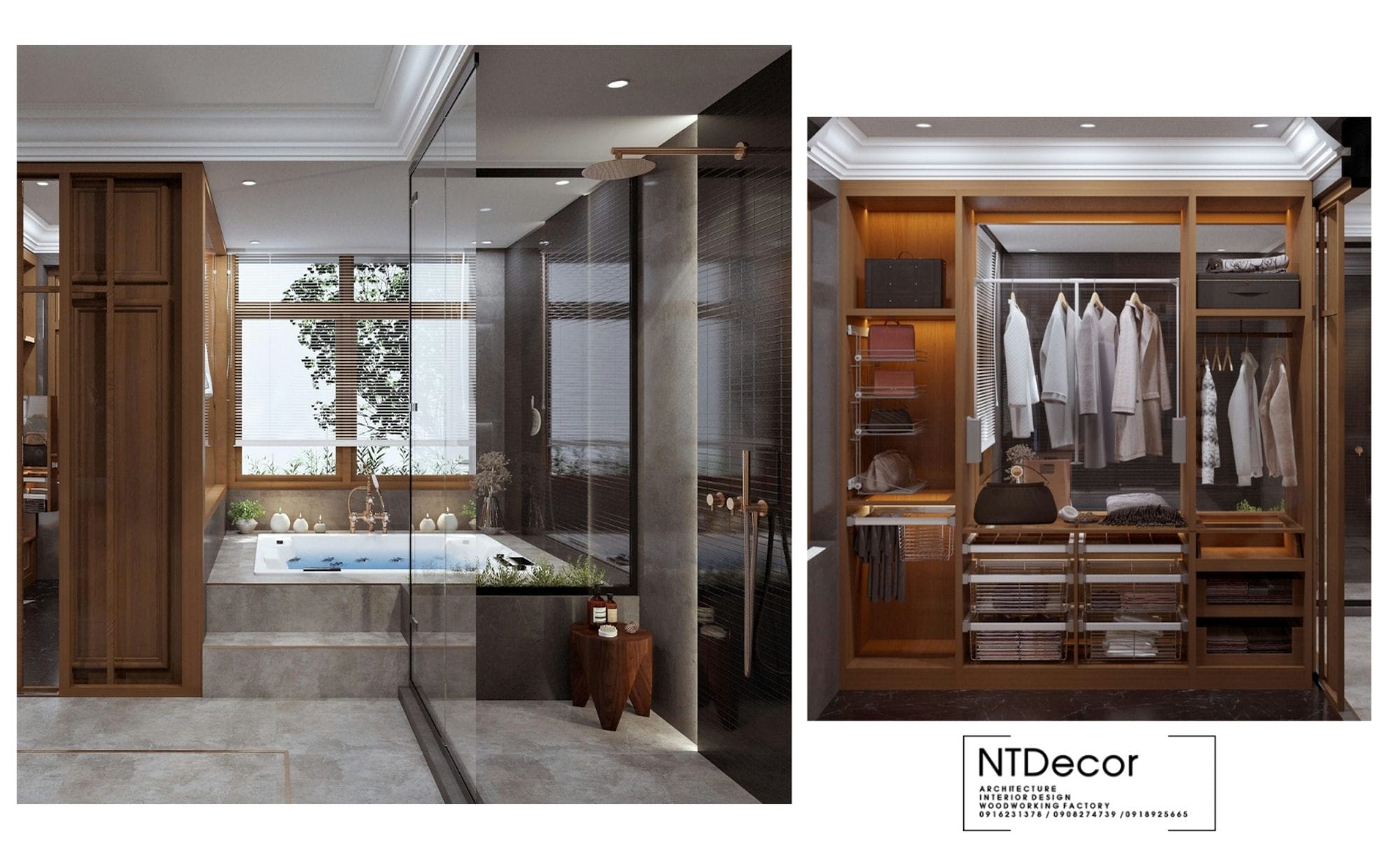 Dress Room 3D Design of The Villas Vinhomes Central Park | NTDecor