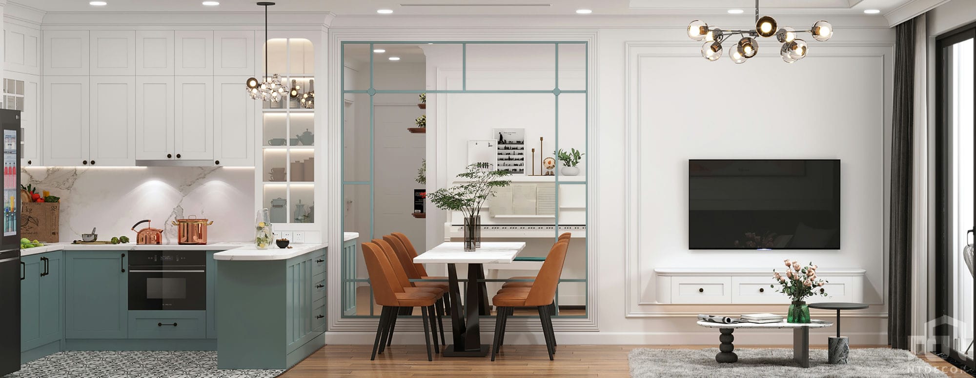 Living Room 3D Design of Kingston Residence Apartment | NTDecor