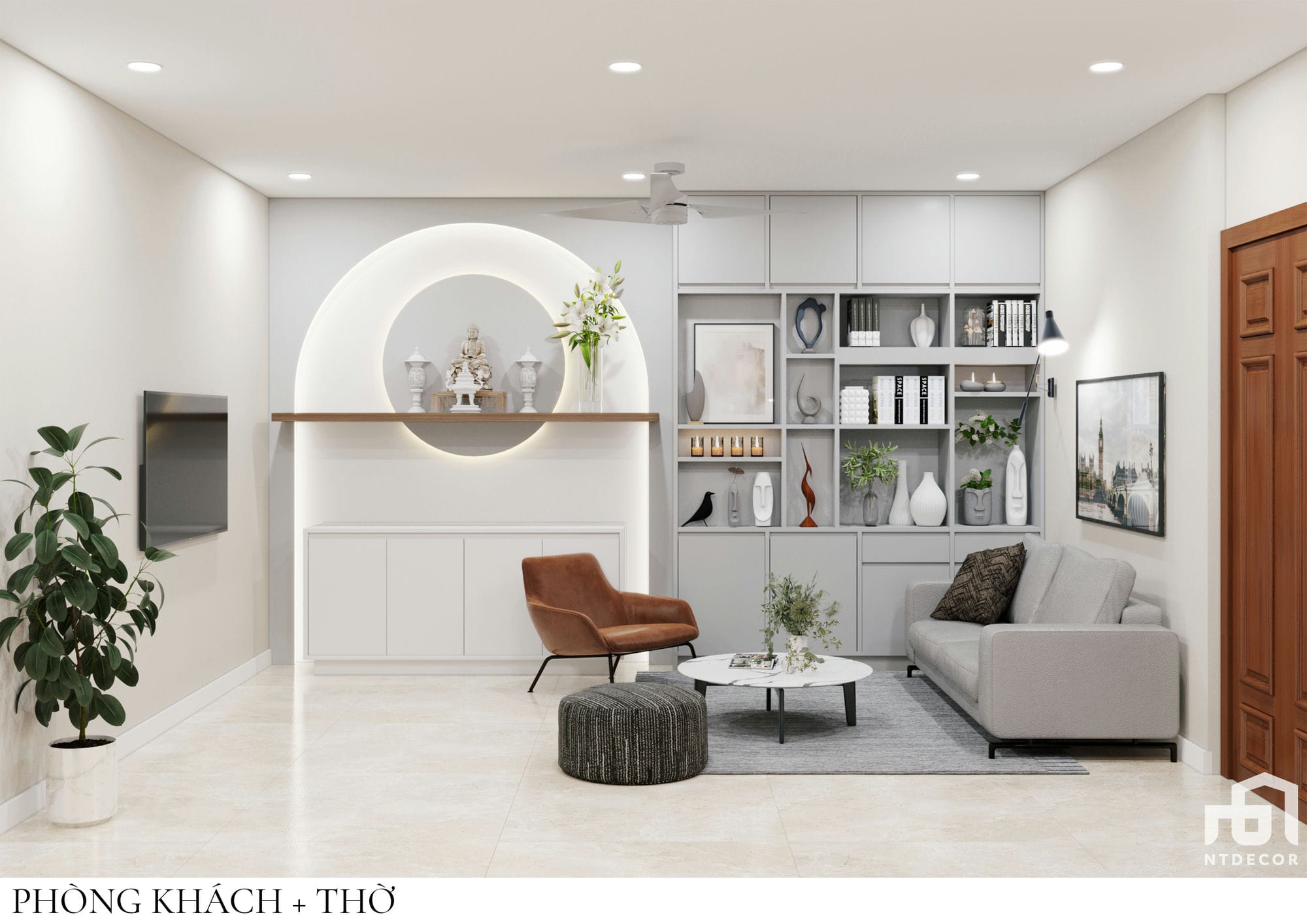 Living Room 3D Design of The Rubyland Apartment | NTDecor