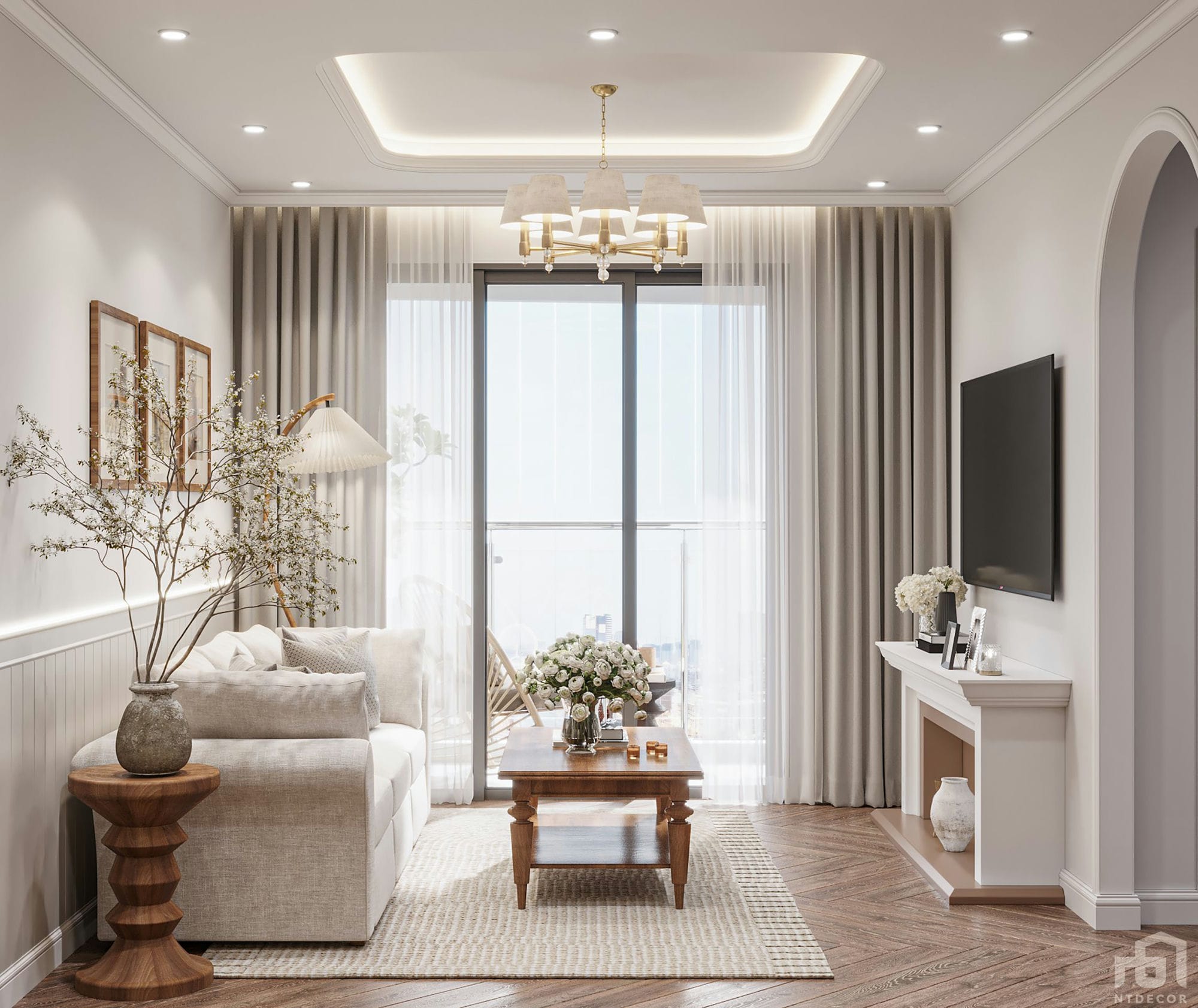 Living Room 3D Design of Celadon City Apartment | NTDecor