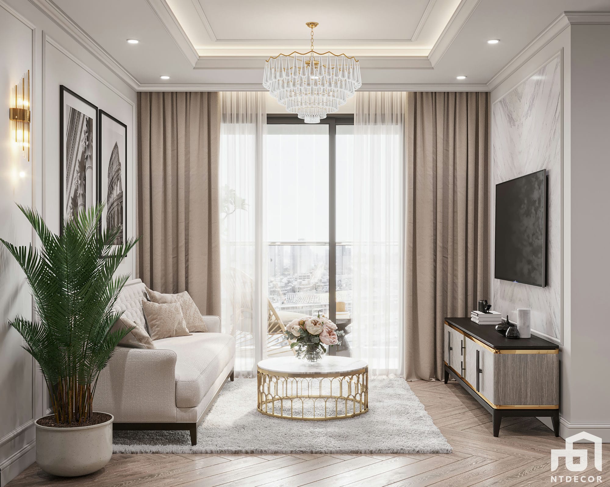 Living Room 3D Design of Celadon City Apartment | NTDecor