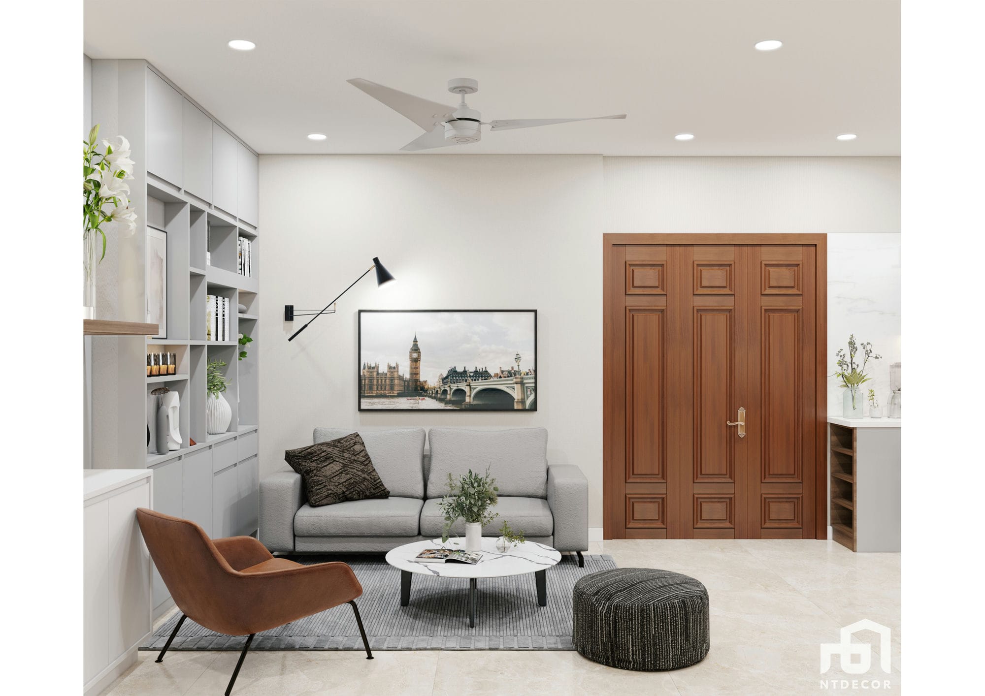 Living Room 3D Design of The Rubyland Apartment | NTDecor