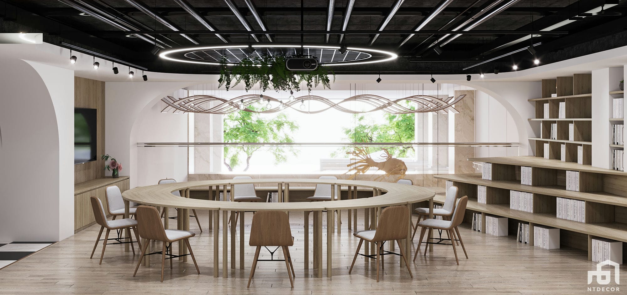 Library 3D Design of Ecolotus Coffee | NTDecor