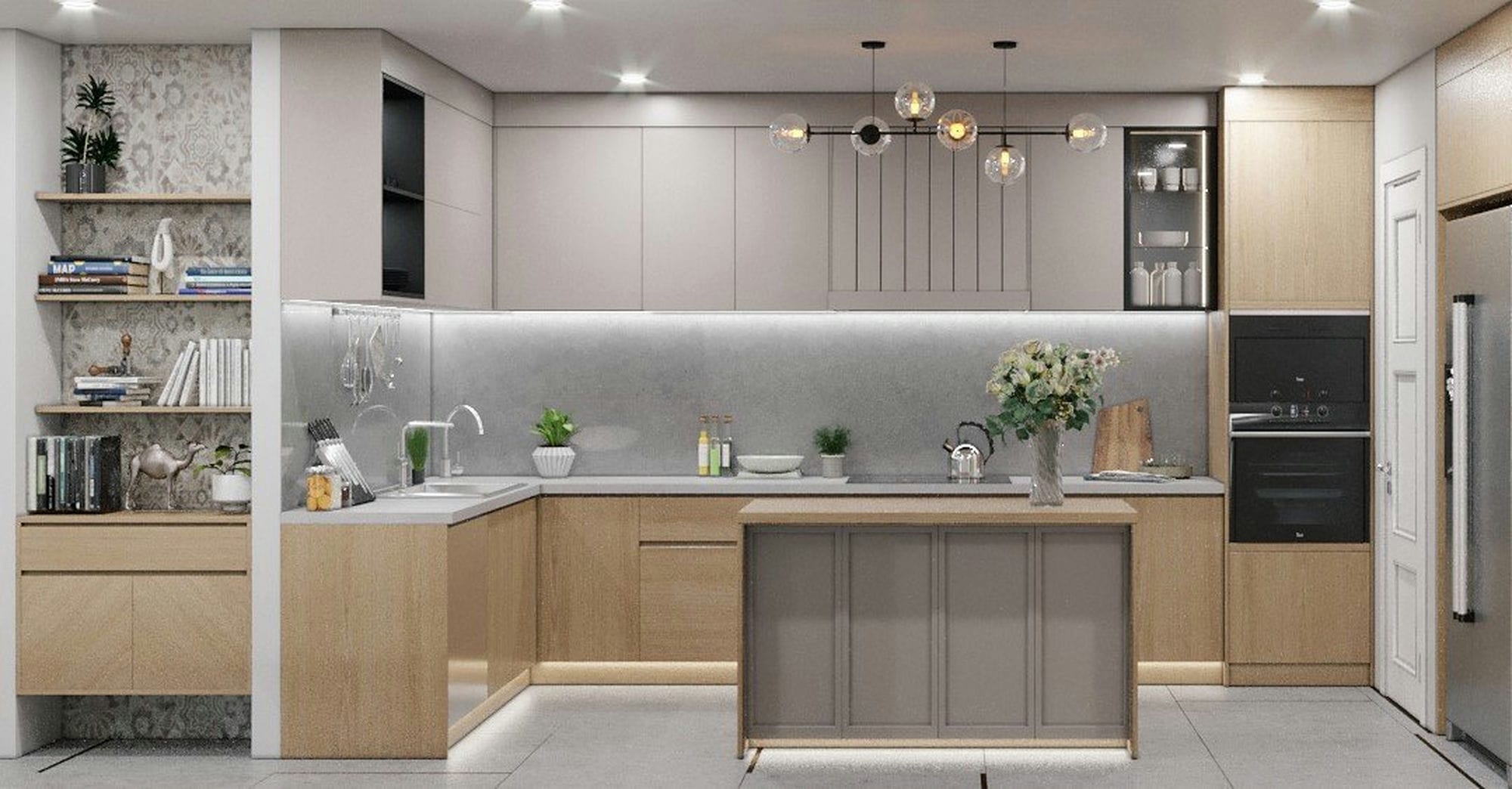 Kitchen 3D Design of The Manor Apartment | NTDecor
