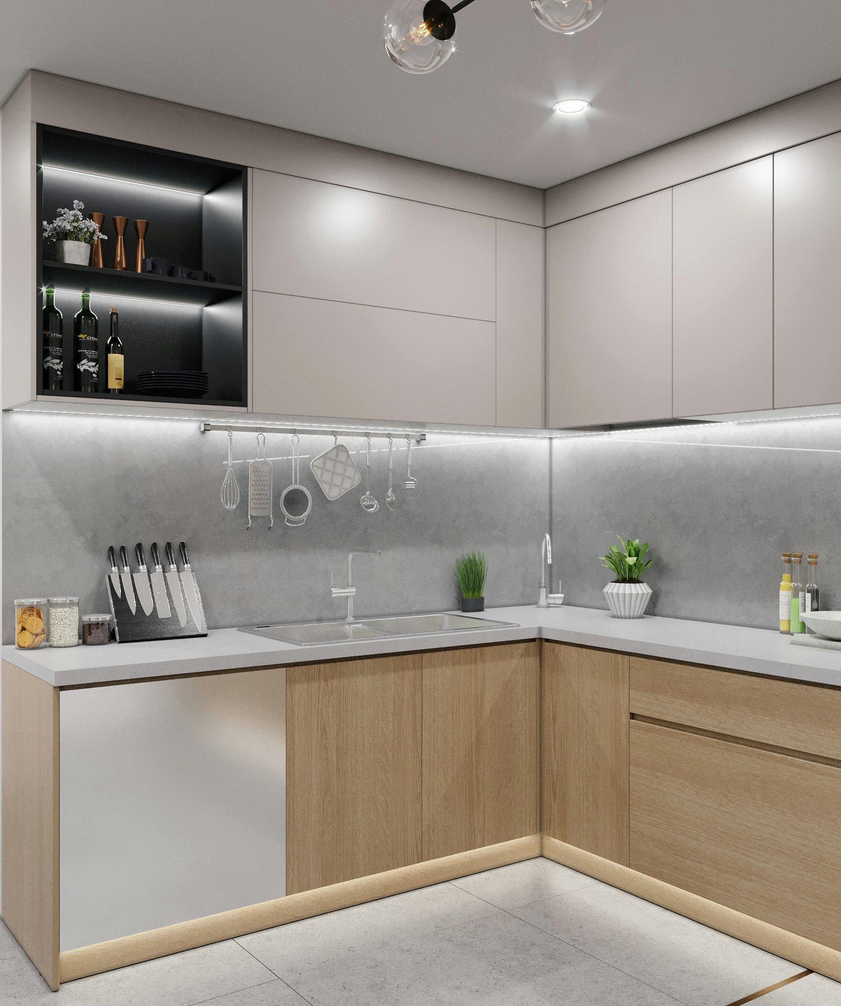 Kitchen 3D Design of The Manor Apartment