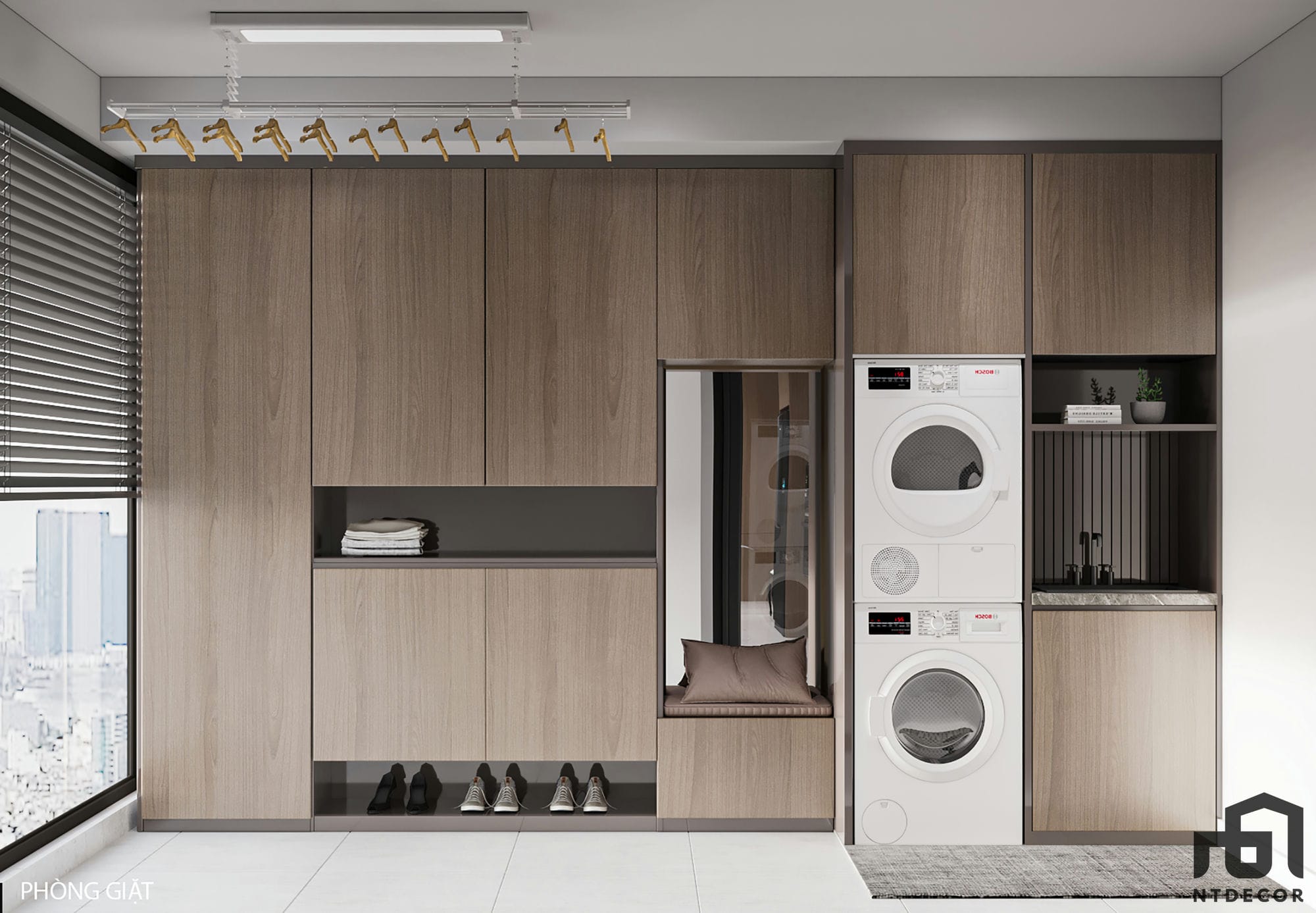 Laundry Room 3D Design of Celadon City Apartment | NTDecor