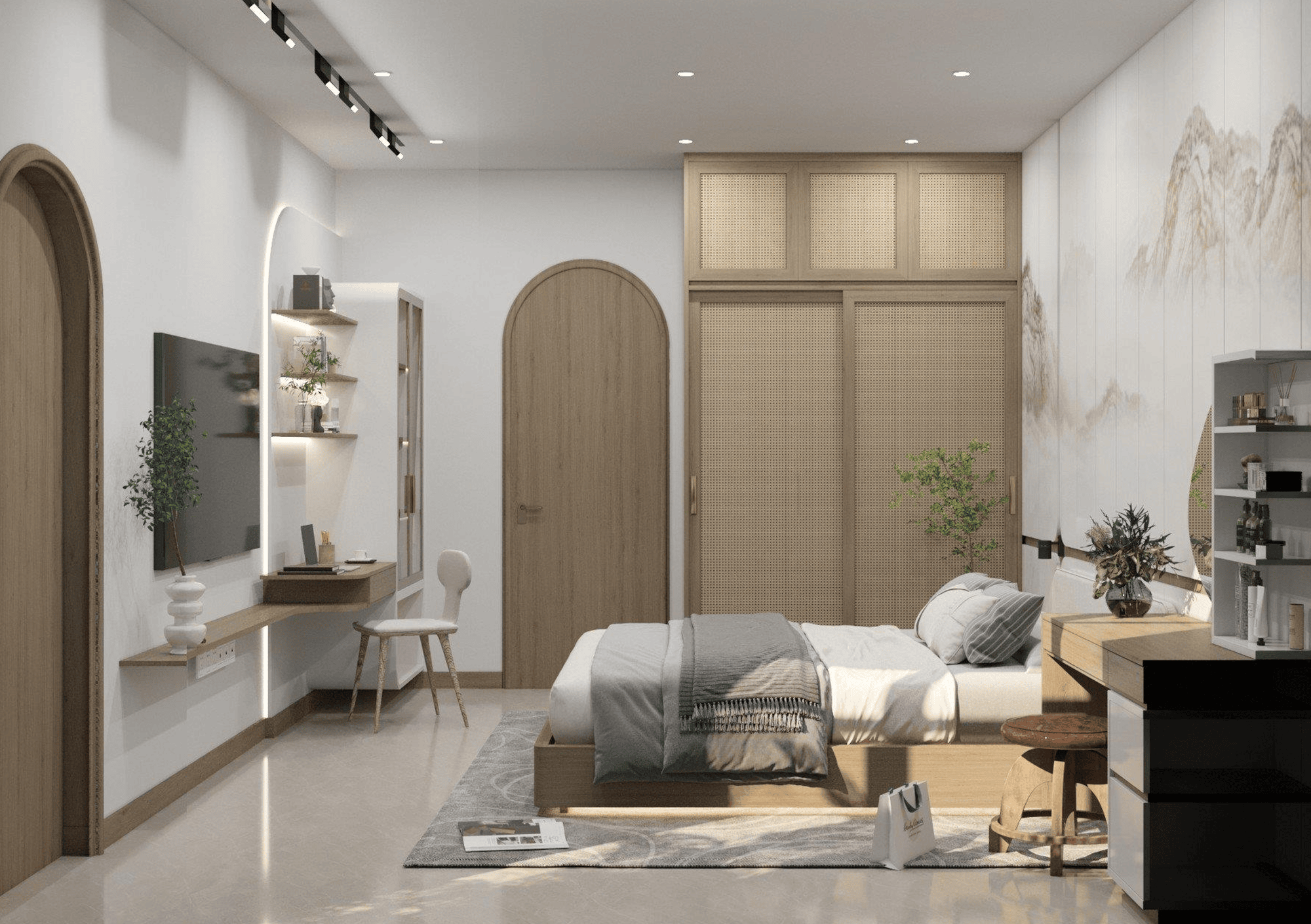 Master Bedroom 3D design of The Huy's House | NTDecor