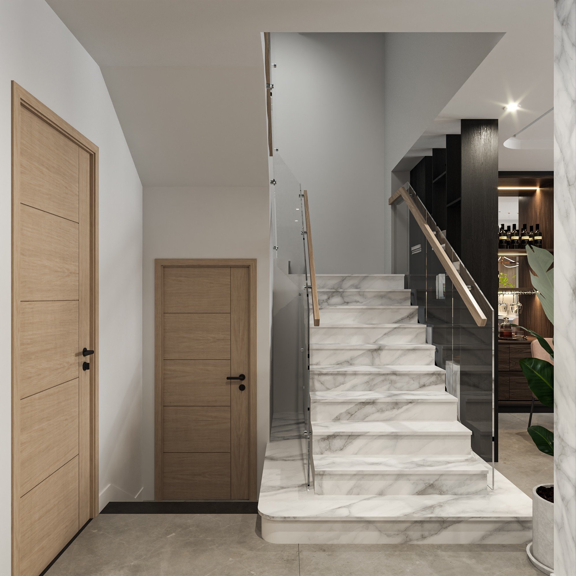 Stair 3D design of Hieu Hang's House | NTDecor