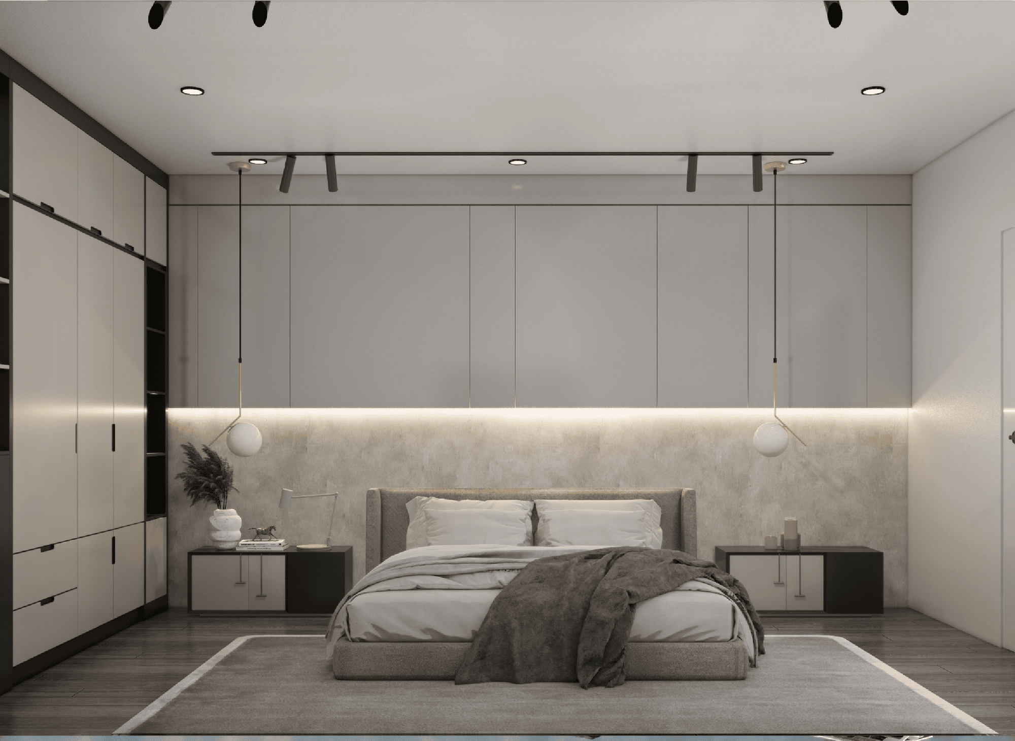 Bedroom 3D Design of Hieu Huong's House Interior design modern style | NTDecor