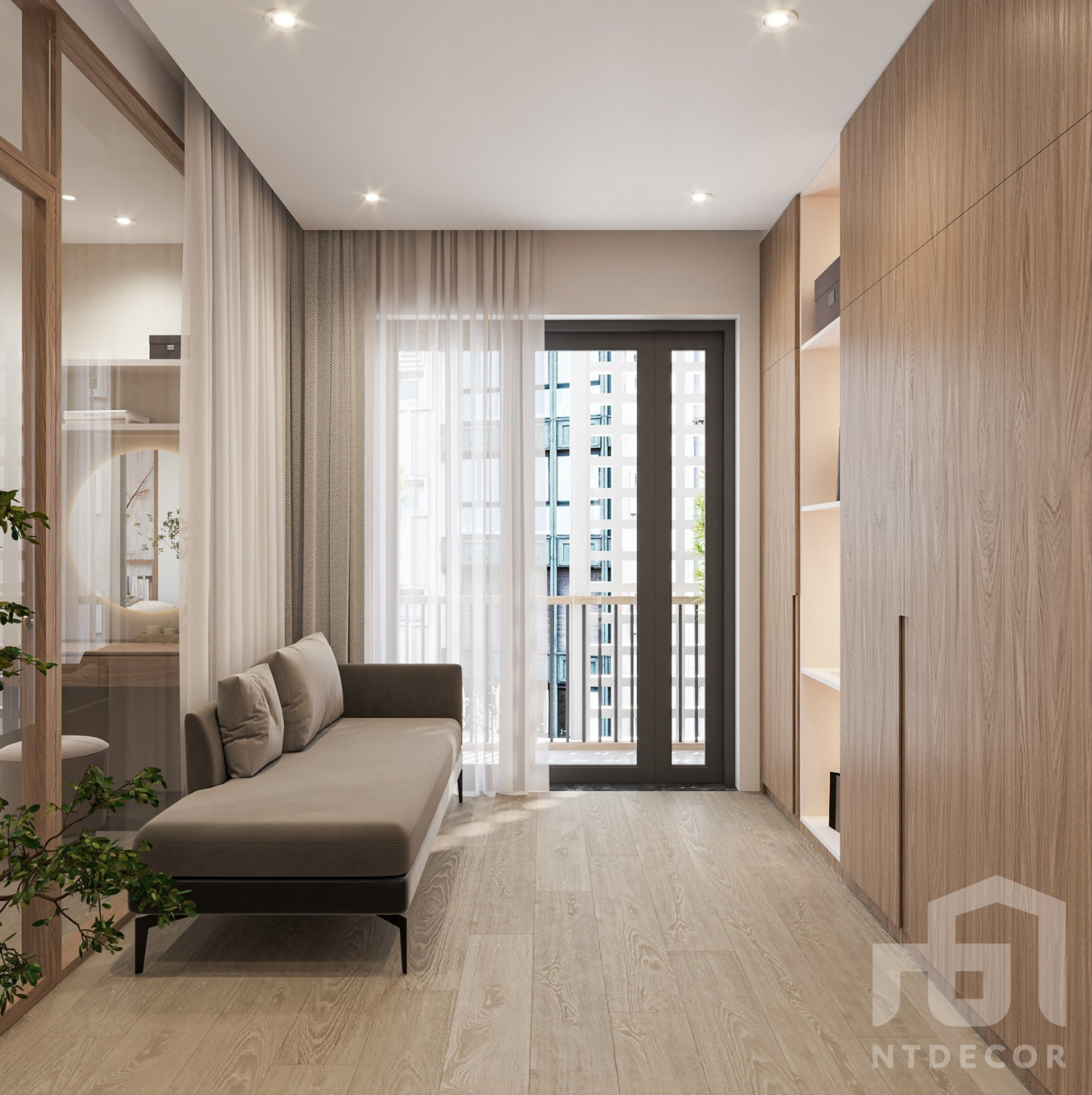 Dressing Room 3D Design of Hieu Hang's House Interior Design Modern Style | NTDecor