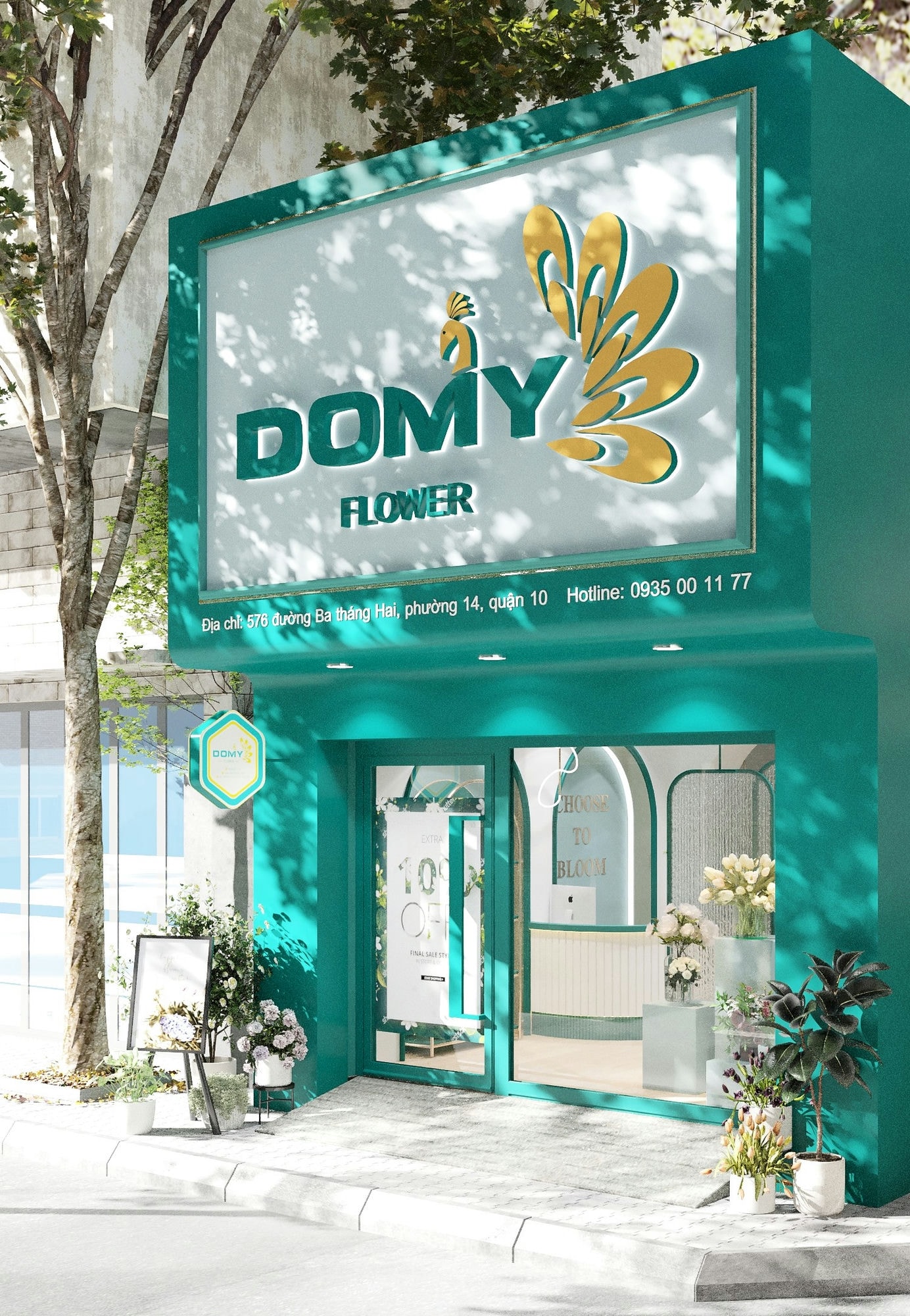 Facade 3D Design of Domy Store | NTDecor