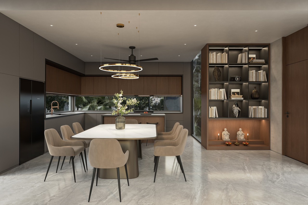 Kitchen 3D Design of Gia Khang Villa Interior Design Modern Style | NTDecor