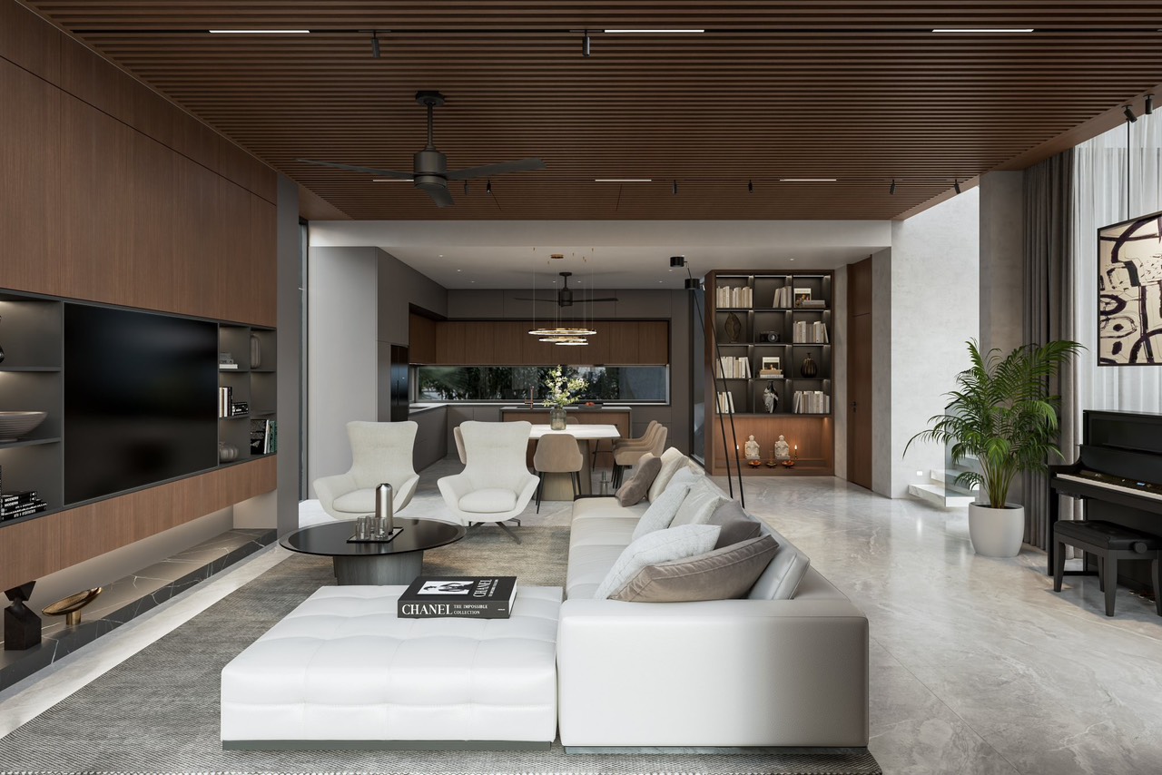 Living Room 3D Design of Gia Khang Villa Interior Design Modern Style | NTDecor