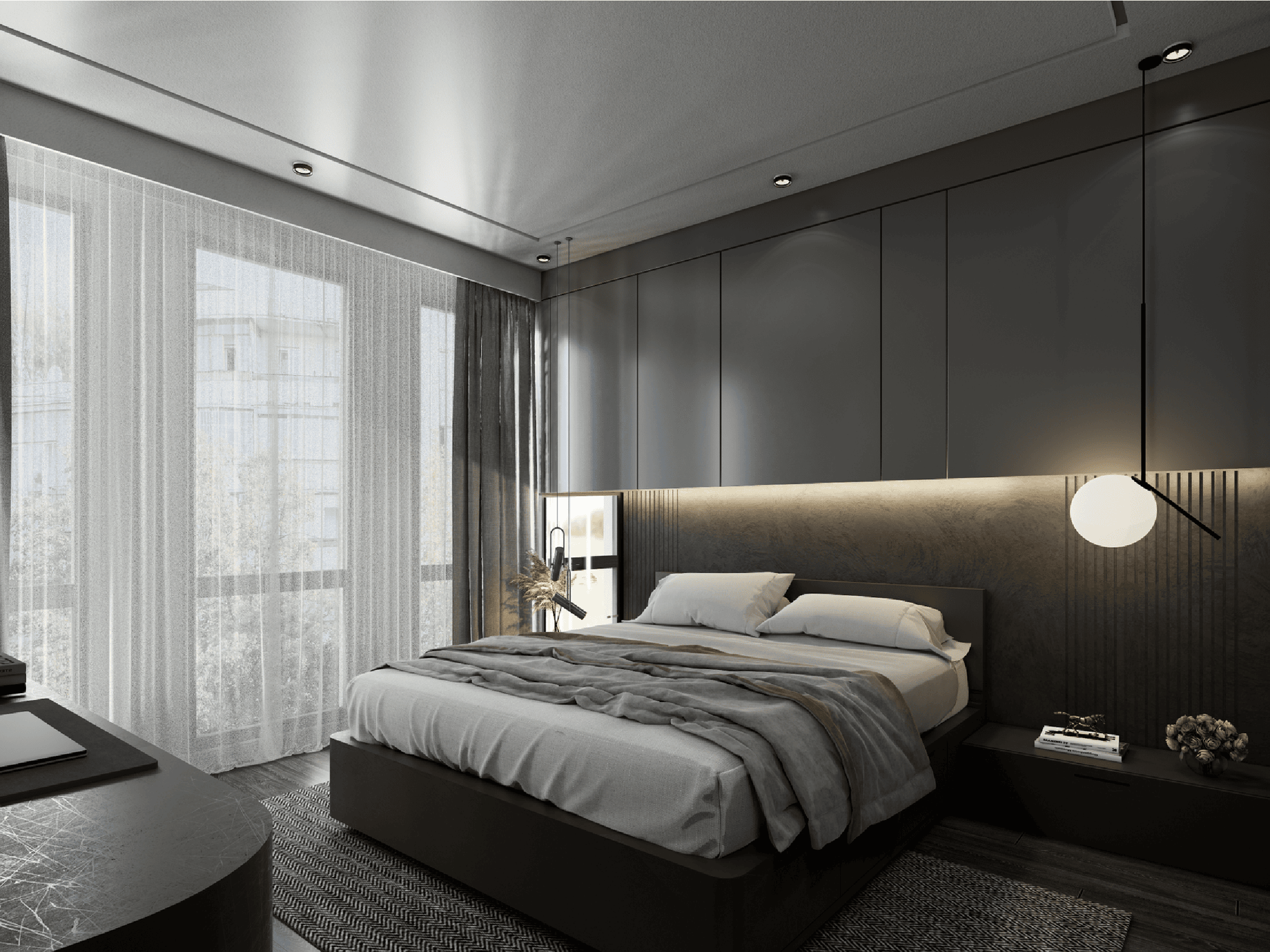 Master Bedroom 3D Design of Hieu Huong's House Interior design modern style | NTDecor