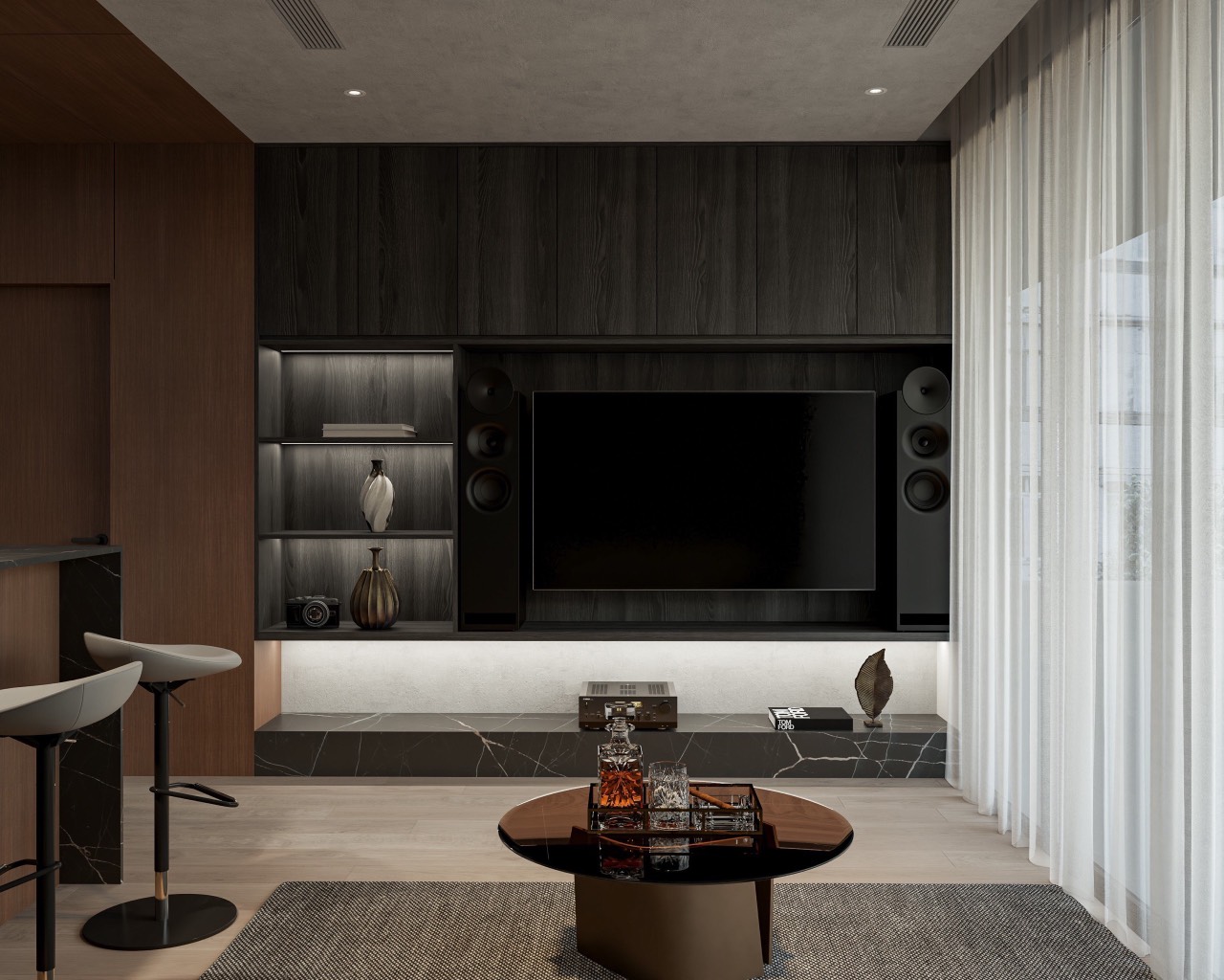 Relaxing Room 3D Design of Gia Khang Villa Interior Design Modern Style | NTDecor