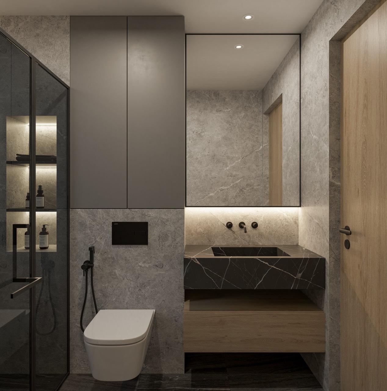 WC 3D Design of Gia Khang Villa Interior Design Modern Style | NTDecor