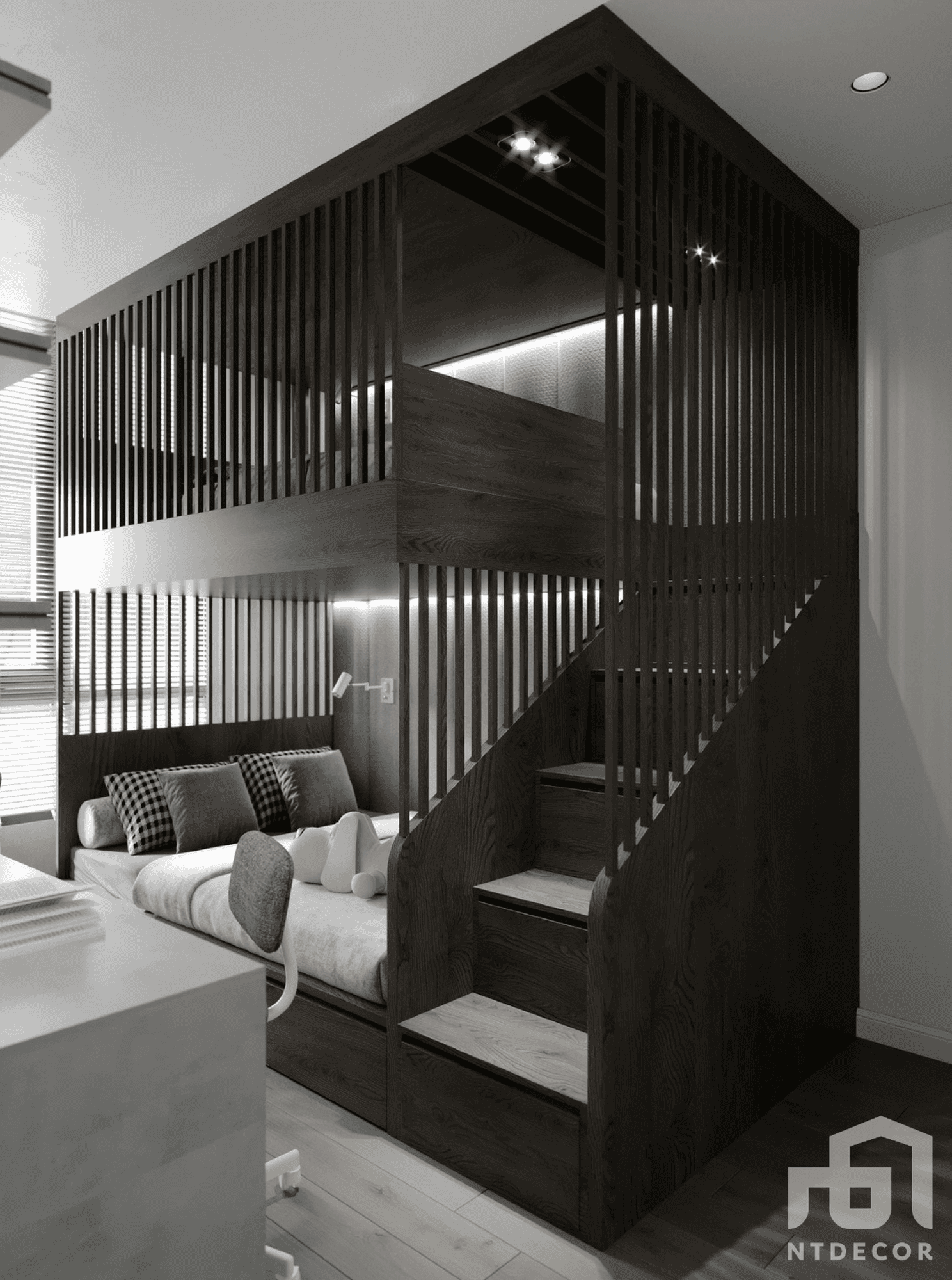Boy's Bedroom 3D Design of Vinhomes Central Park Apartment Interior Design Modern Style | NTDecor