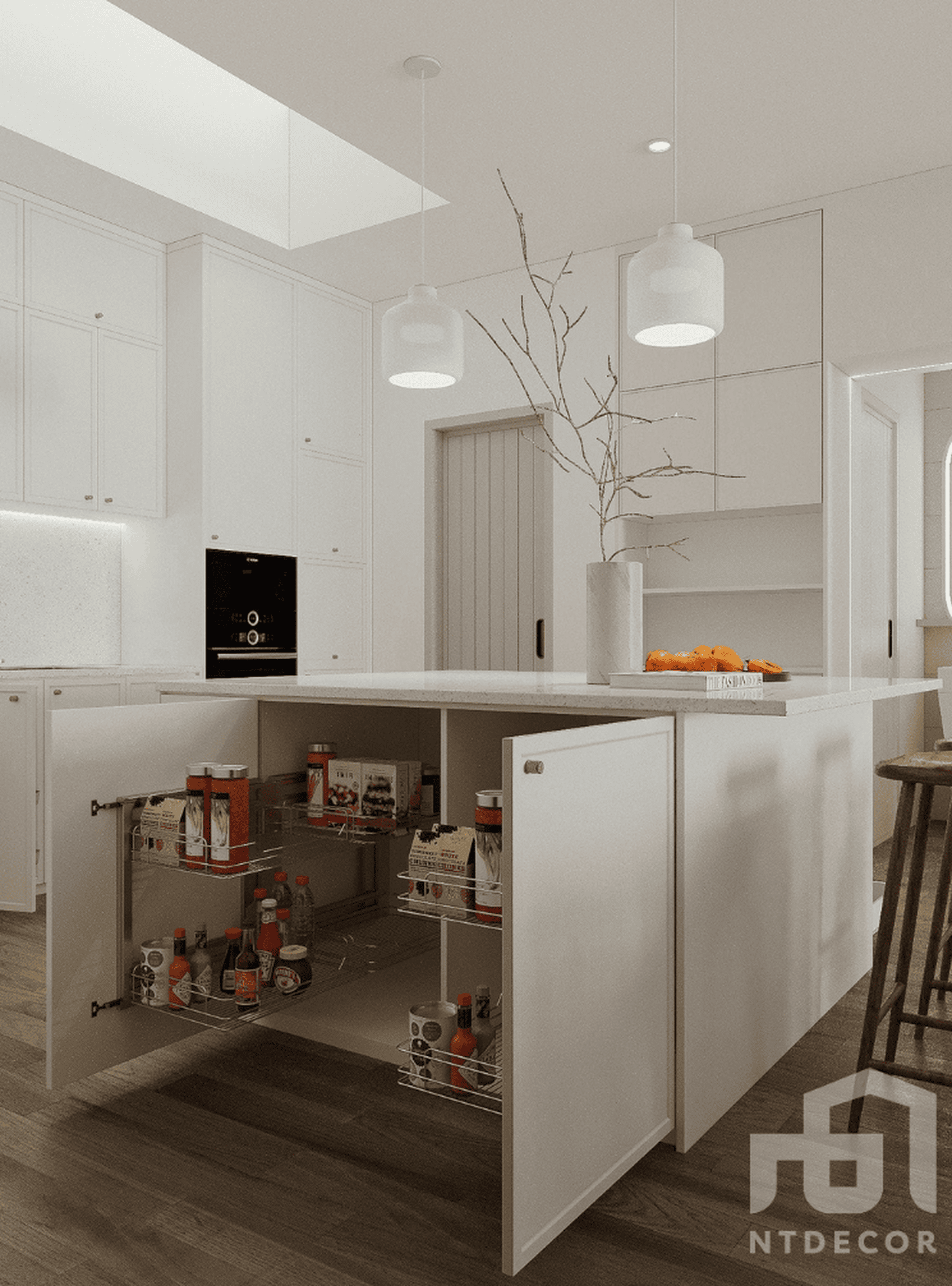 Dry Food Cabinet 3D Design of Daniel's House Interior Design Modern Style | NTDecor