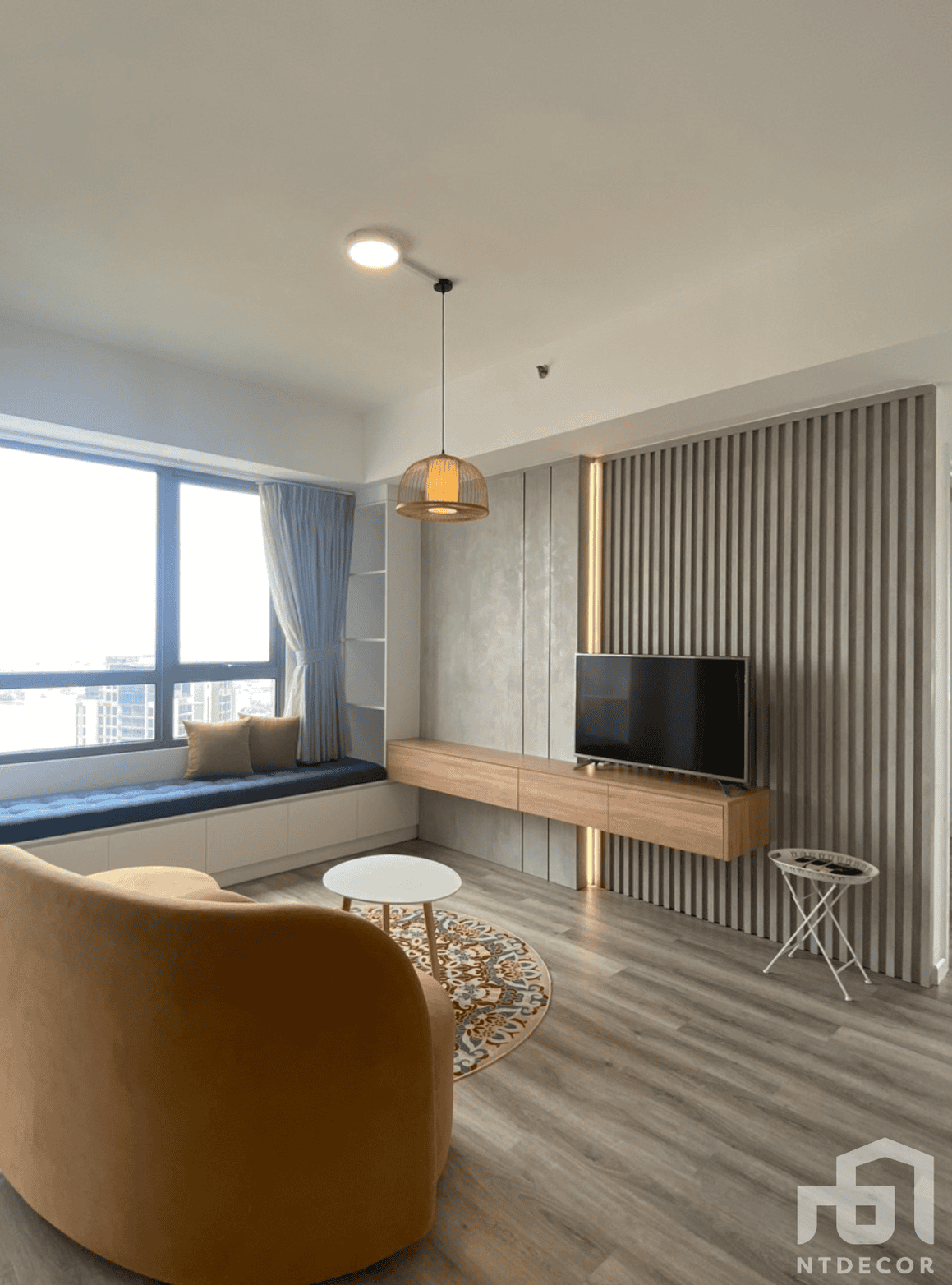 Living Room 3D Design of Masteri Thao Dien Apartment Interior Design Modern Style | NTDecor