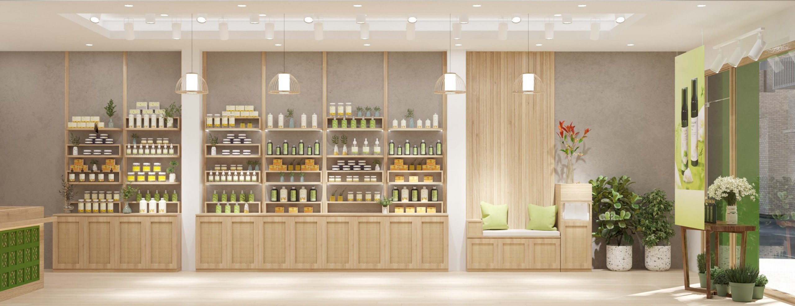 Shopping Area 3D Design of Co Mem Da Nang Interior Design Shop Nature Style | NTDecor