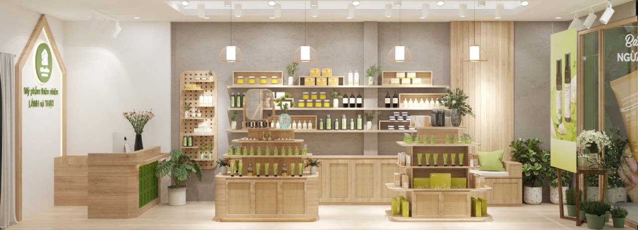 Shopping Area 3D Design of Co Mem Hue Interior Design Shop Nature Style | NTDecor