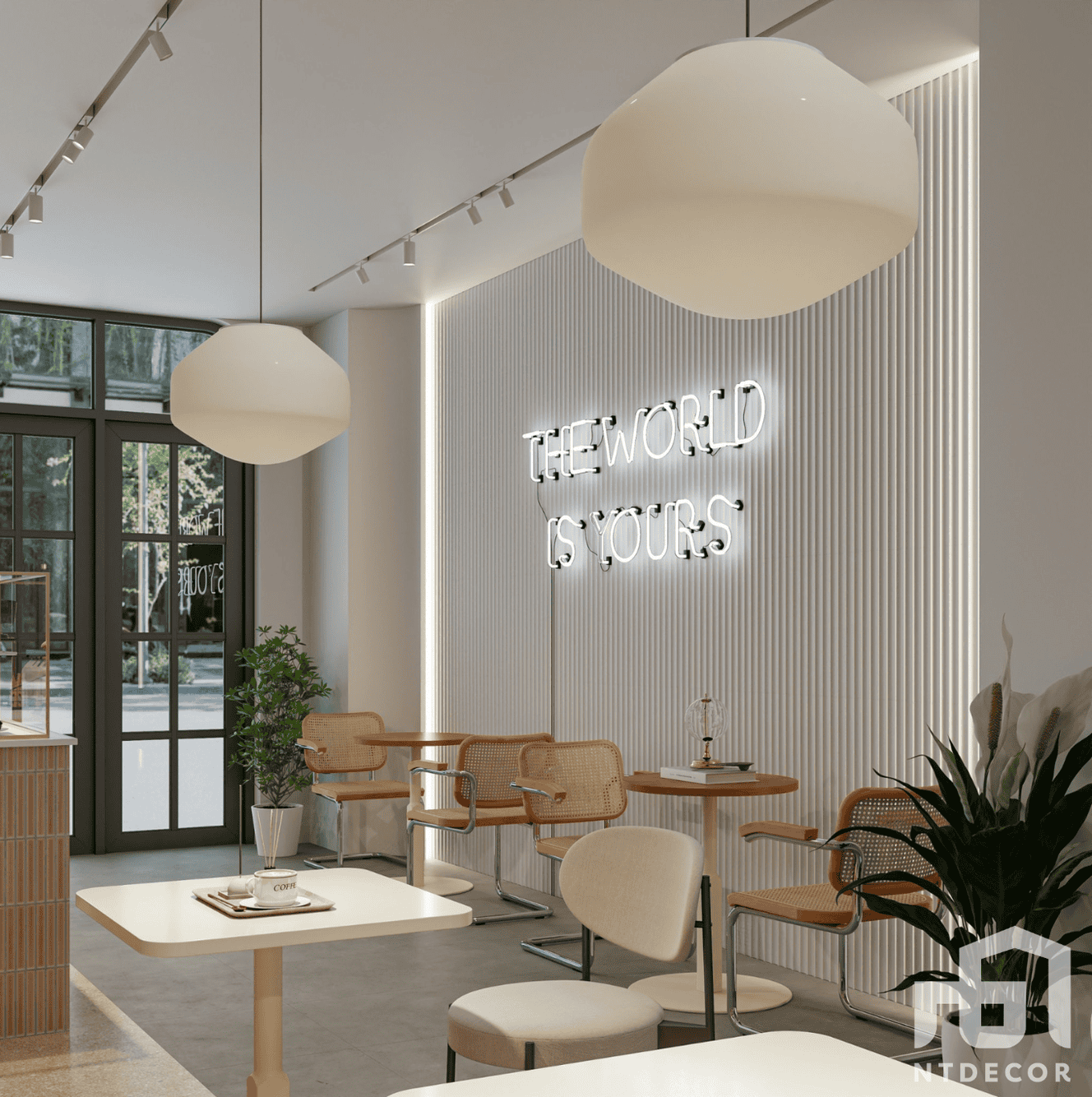 Sitting Area 3D Design of Thanh Phuong's Coffee Interior Design Modern Style | NTDecor