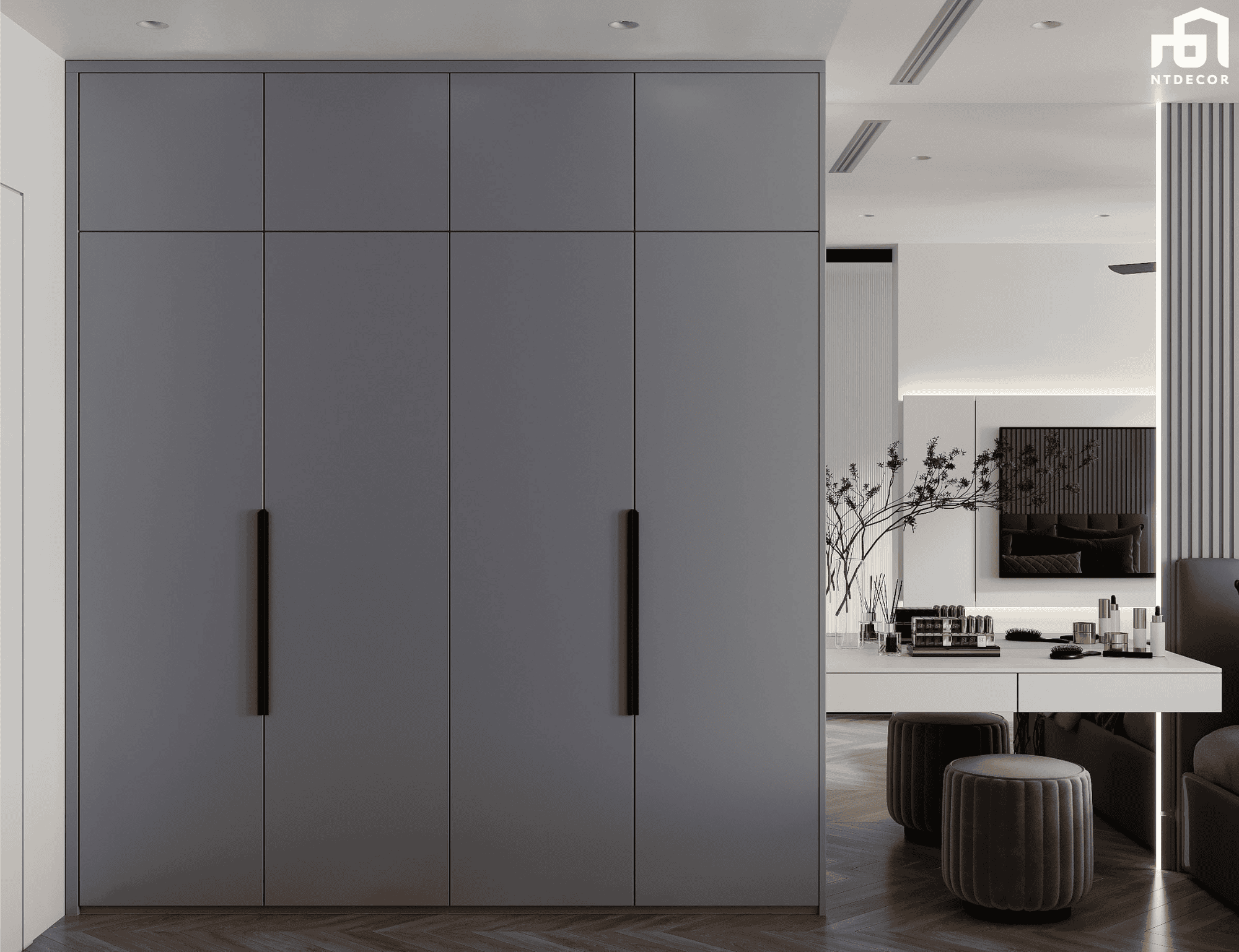 Bedroom 3D Design of Xi Riverview Palace Interior Design Modern Style | NTDecor