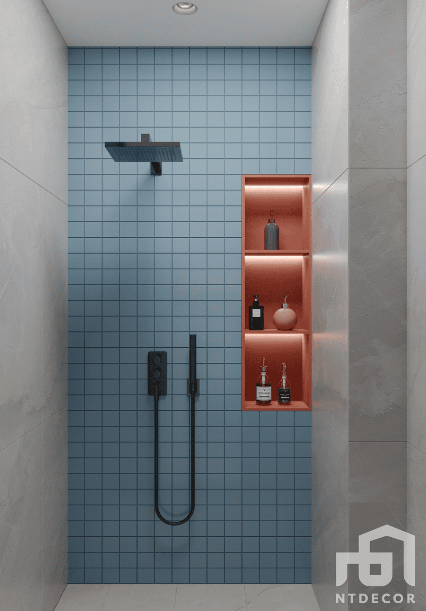 Bathroom 3D Design of Ms. Thao's Penthouse Interior Design Modern Style | NTDecor