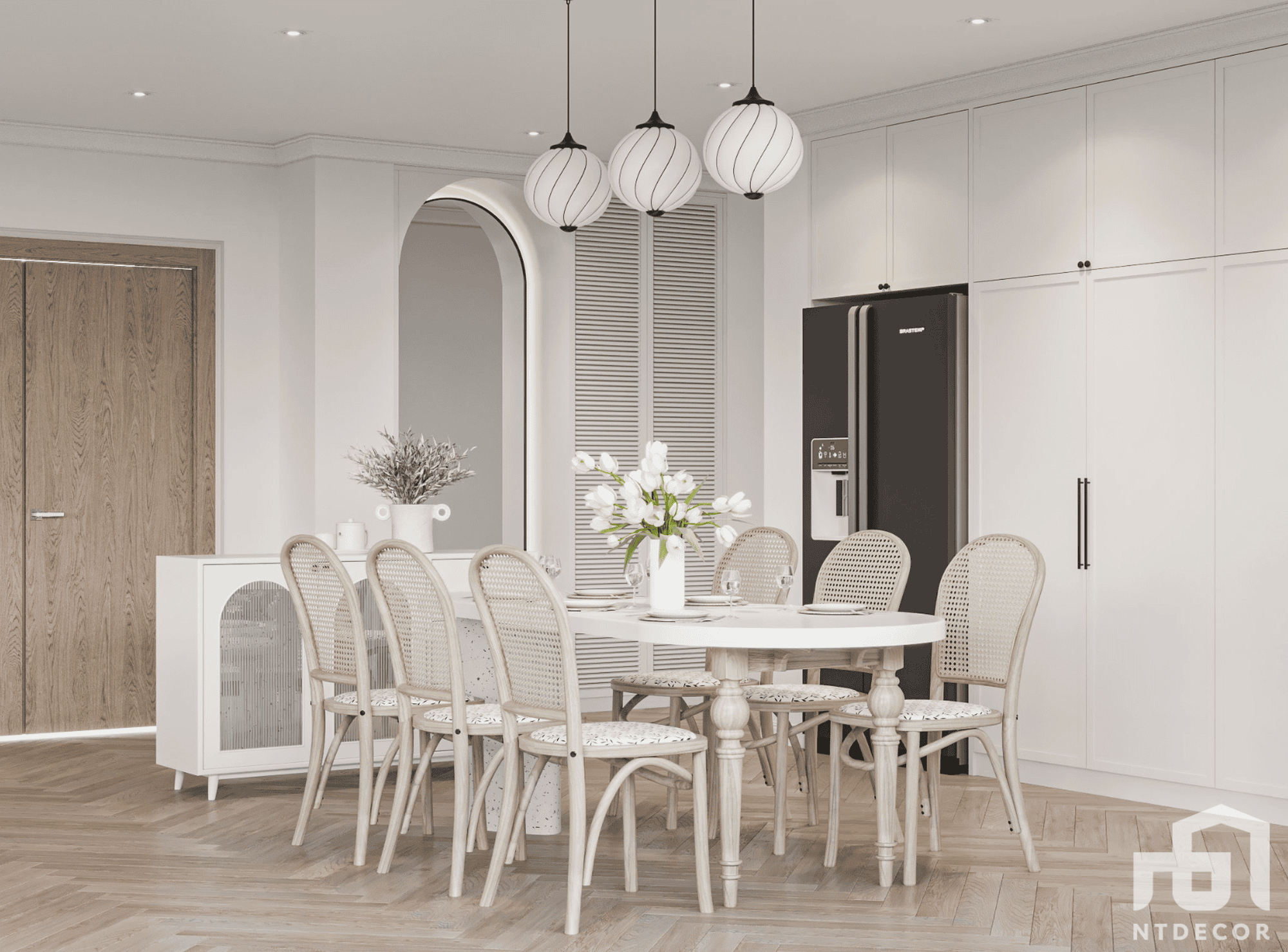 Dinner Table 3D Design of The Lancaster Building Interior Design Modern Style | NTDecor