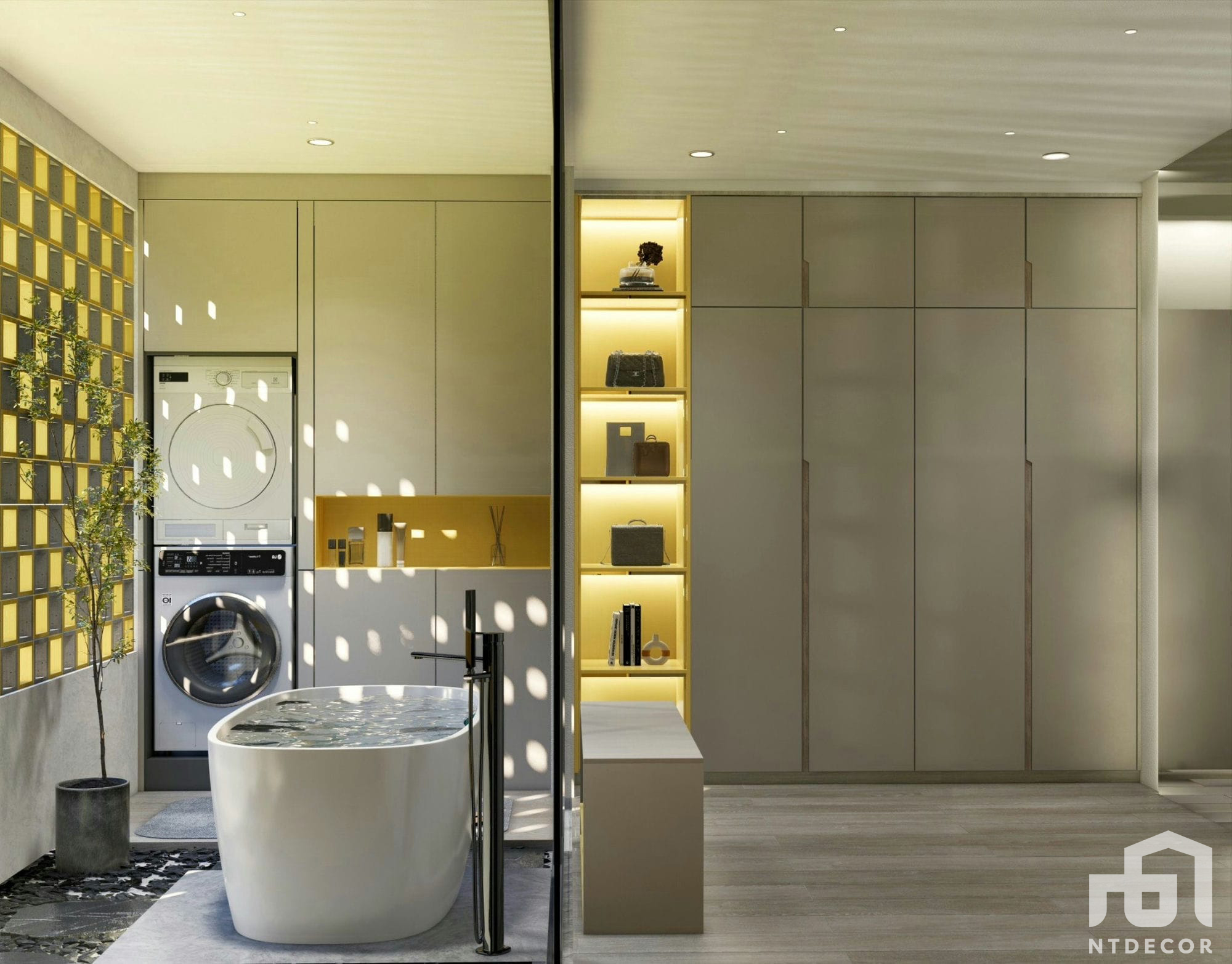 Dressing Room 3D Design of Van An's House Interior Design Modern Style | NTDecor