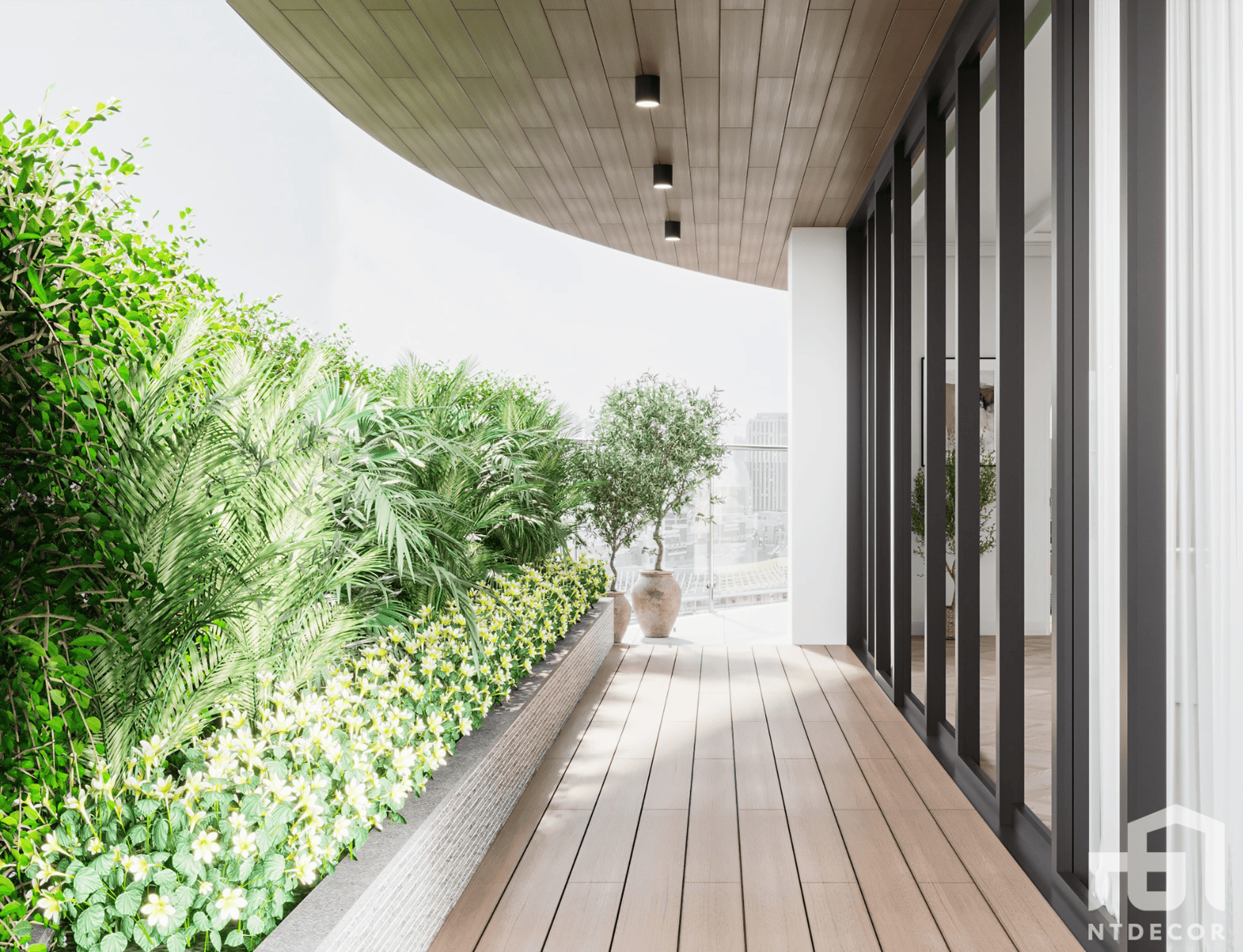 Garden 3D Design of The Lancaster Building Interior Design Modern Style | NTDecor