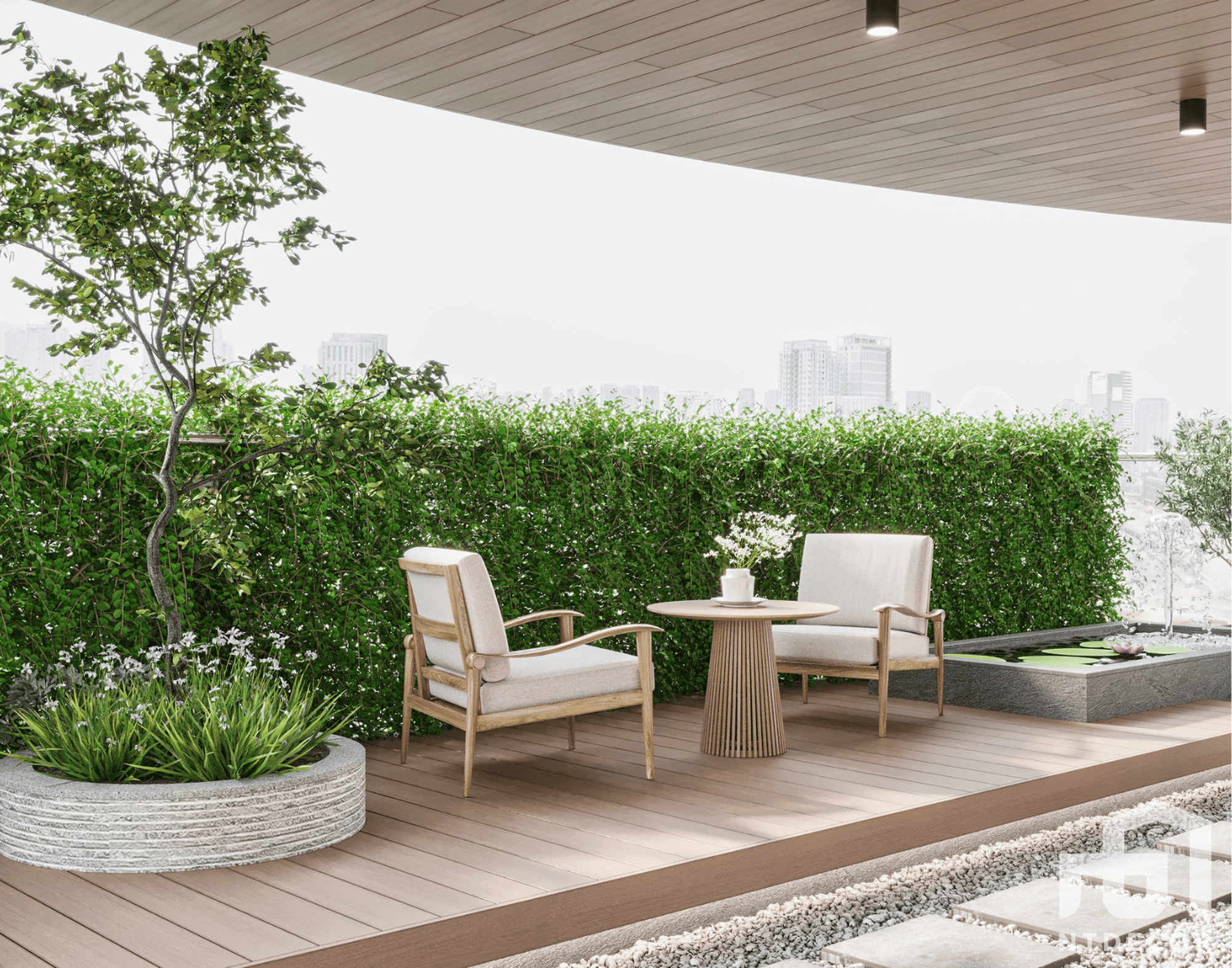 Rooftop Garden 3D Design of Ms. Thao's Penthouse Interior Design Modern Style | NTDecor