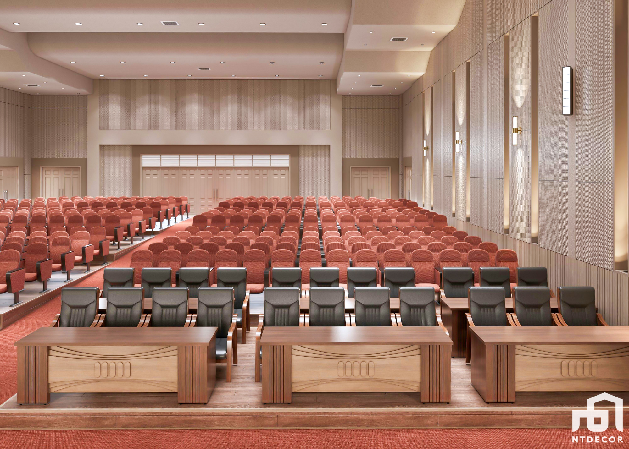 Space 3D design of Yersin University Hall Modern style | NTDecor