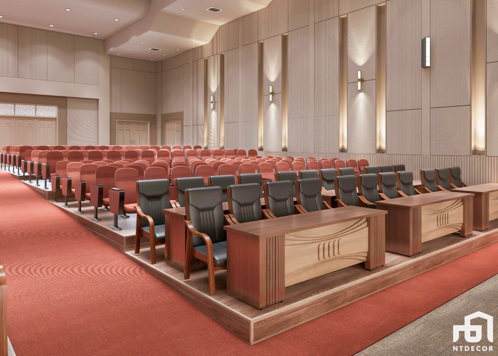 Space 3D design of Yersin University Hall Modern style | NTDecor