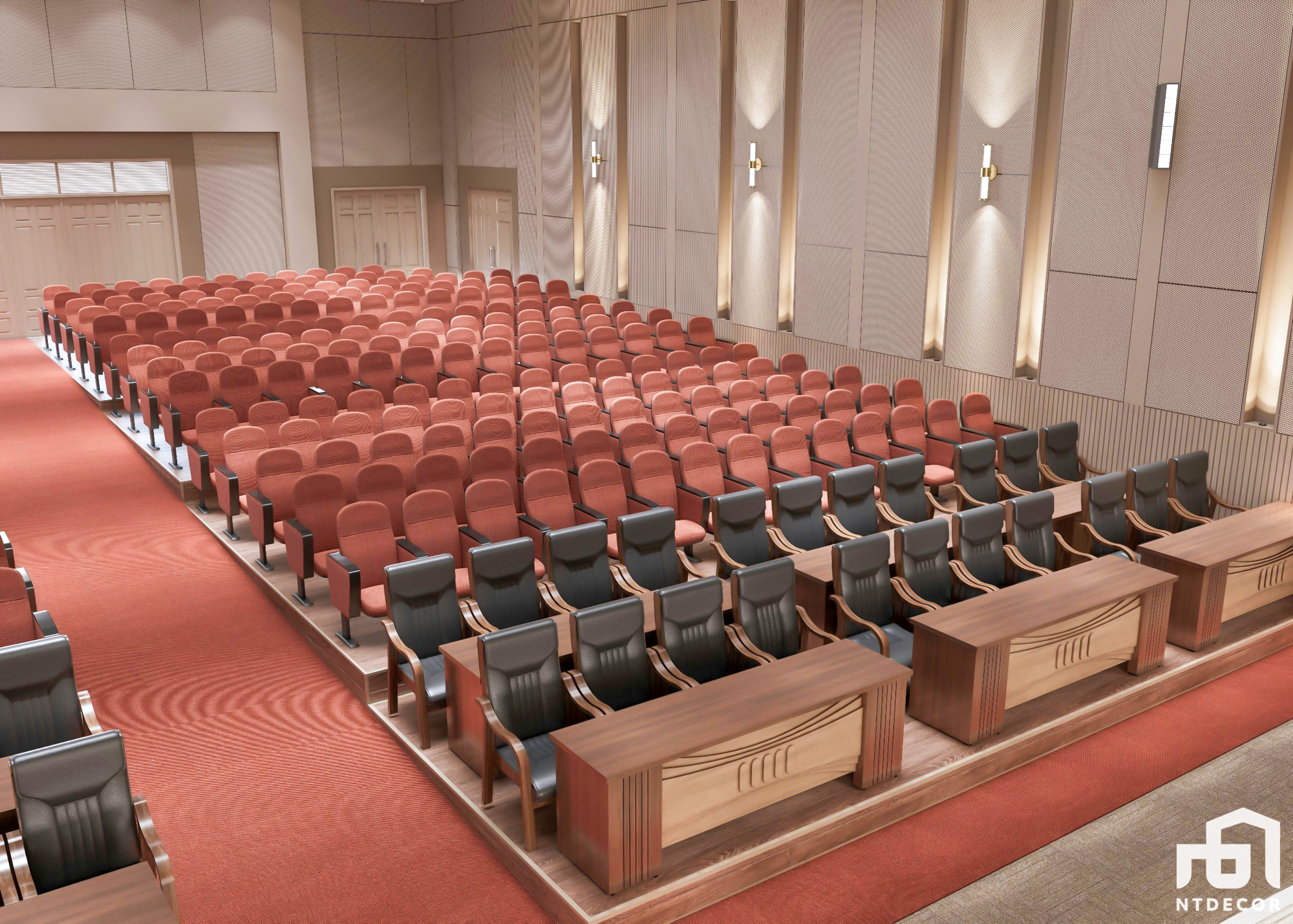 Space 3D design of Yersin University Hall Modern style | NTDecor