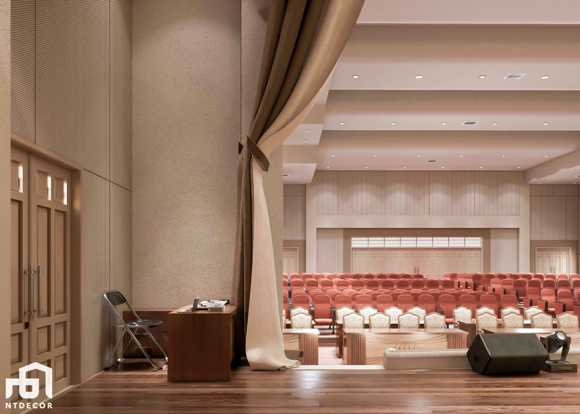 Space 3D design of Yersin University Hall Modern style | NTDecor