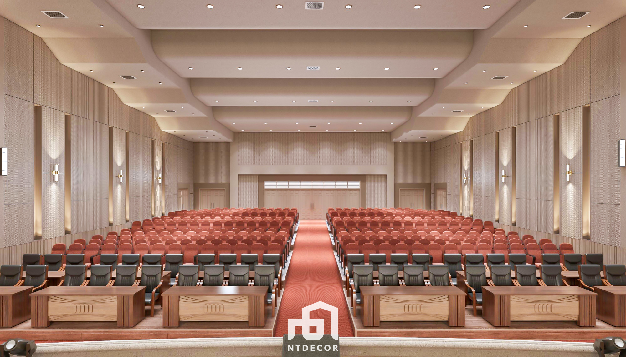 Space 3D design of Yersin University Hall Modern style | NTDecor